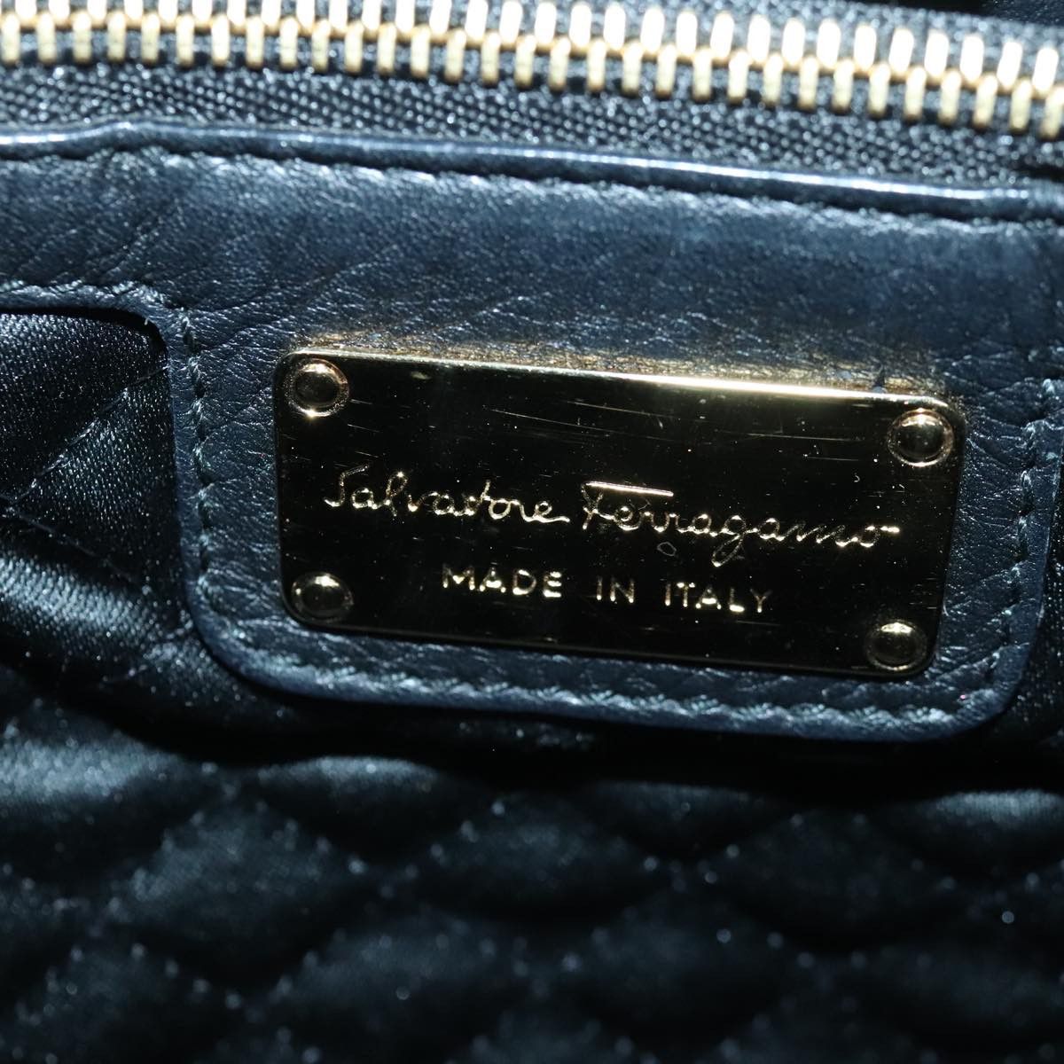 Salvatore Ferragamo Gancini Black Leather Handbag (Pre-Owned) Size ONE SIZE - 13 Thumbnail