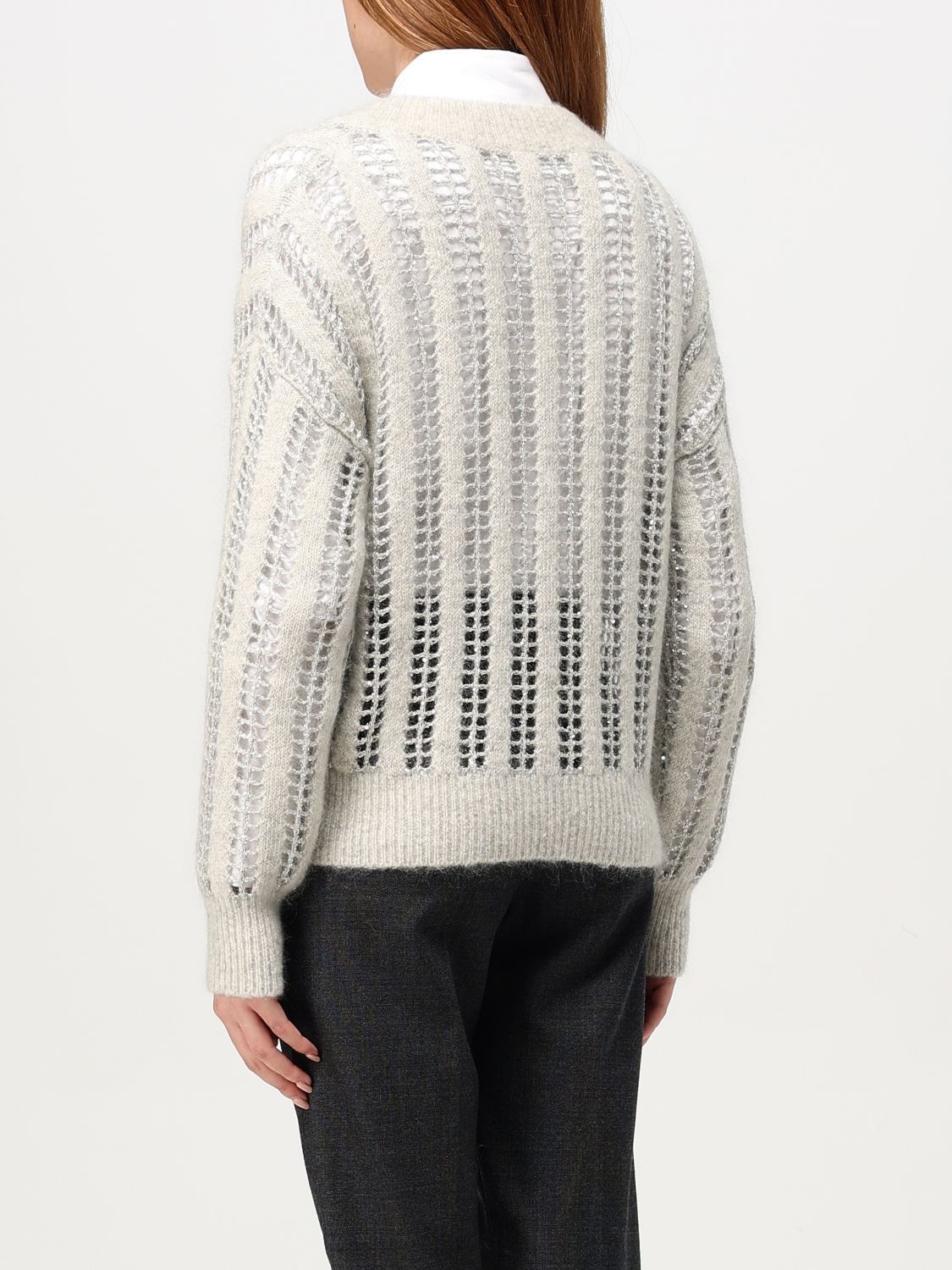 Brunello Cucinelli Brunello Cucinelli Sweater Woman Grey Size XL / US 12-14 / IT 48-50 - 3 Thumbnail