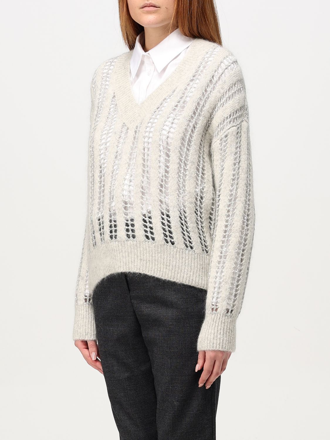 Brunello Cucinelli Brunello Cucinelli Sweater Woman Grey Size XL / US 12-14 / IT 48-50 - 4 Thumbnail