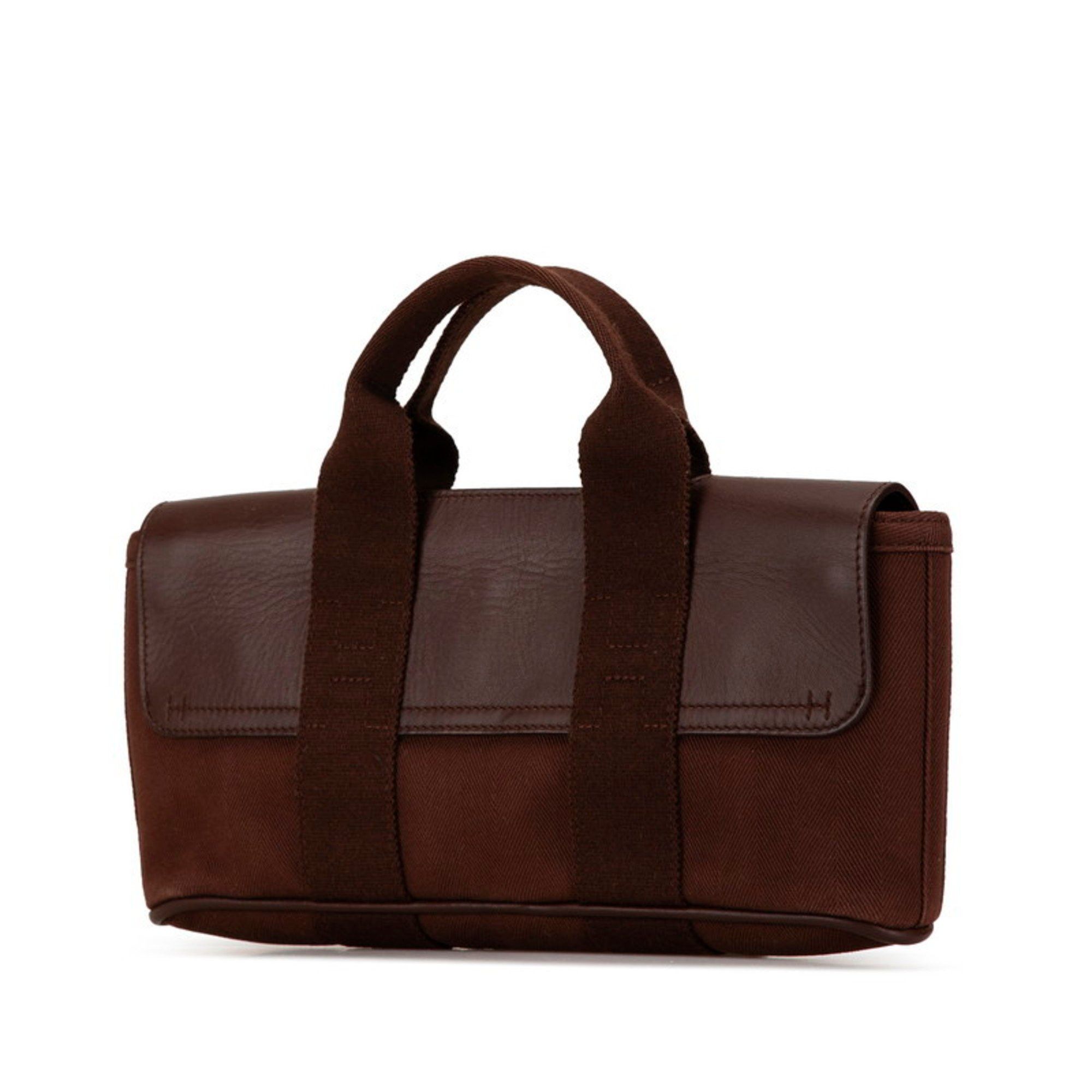 Hermes Hermes Valparaiso Long PM Handbag Brown Toile Chevron Leather Women's HERMES Size ONE SIZE - 2 Thumbnail