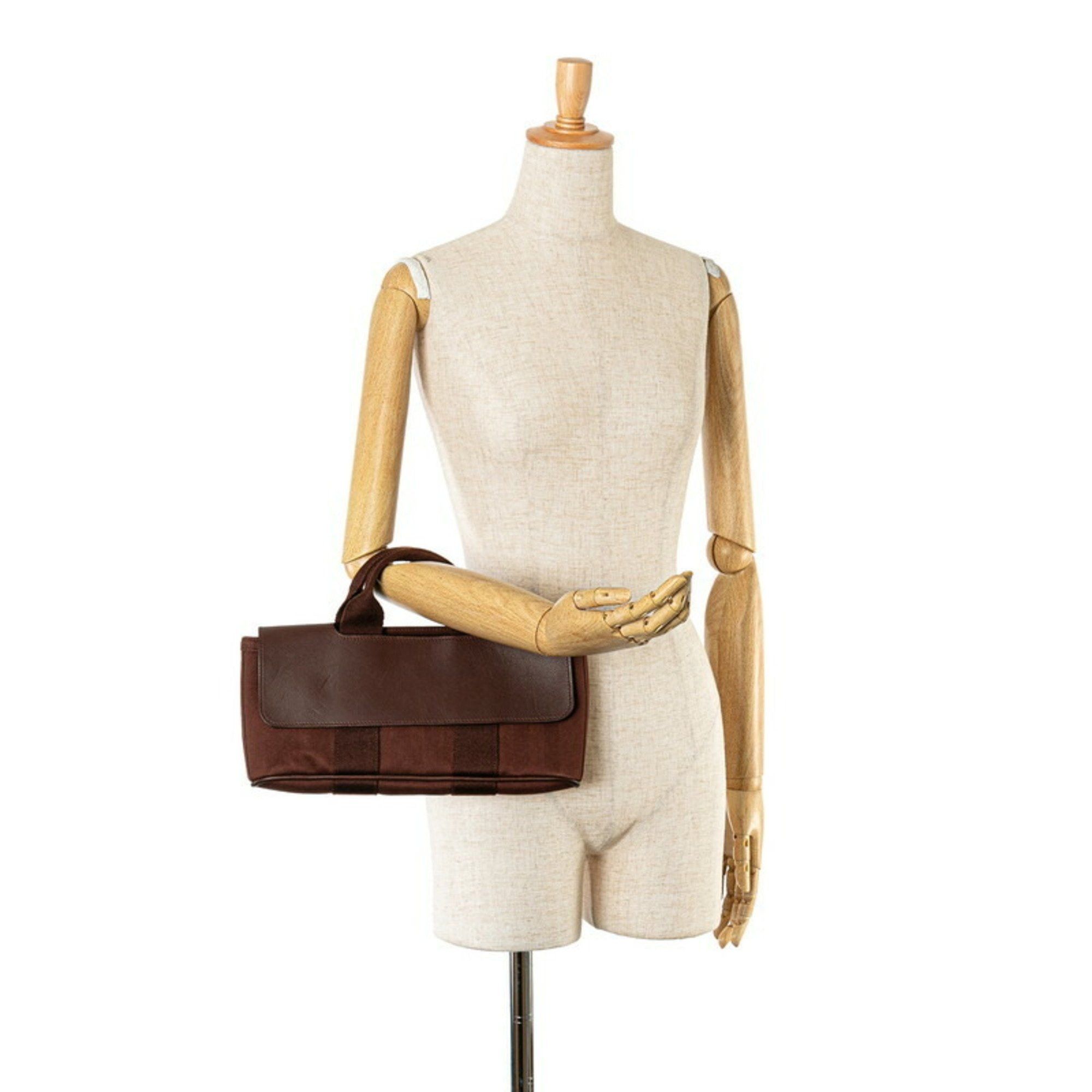 Hermes Hermes Valparaiso Long PM Handbag Brown Toile Chevron Leather Women's HERMES Size ONE SIZE - 6 Thumbnail