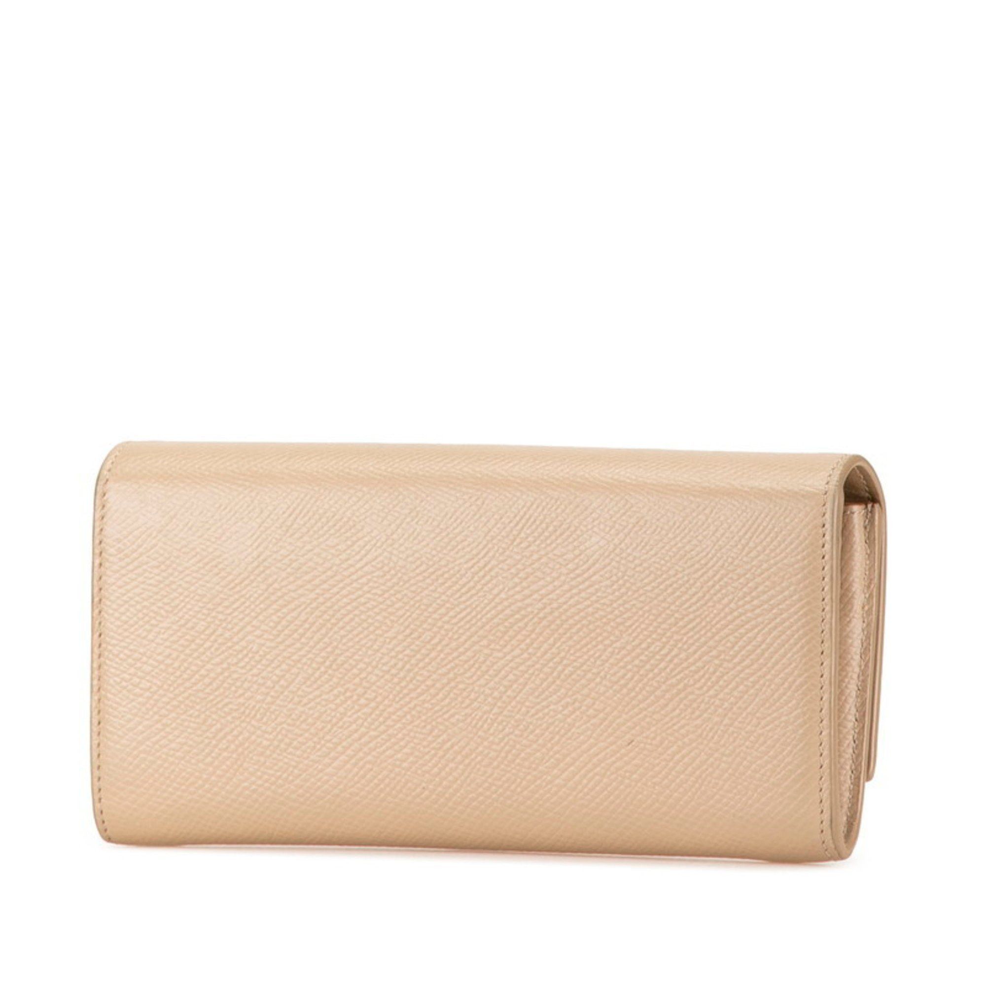 Celine Celine Large Flap Wallet Long 10B563 Beige Leather Women's CELINE Size ONE SIZE - 2 Thumbnail