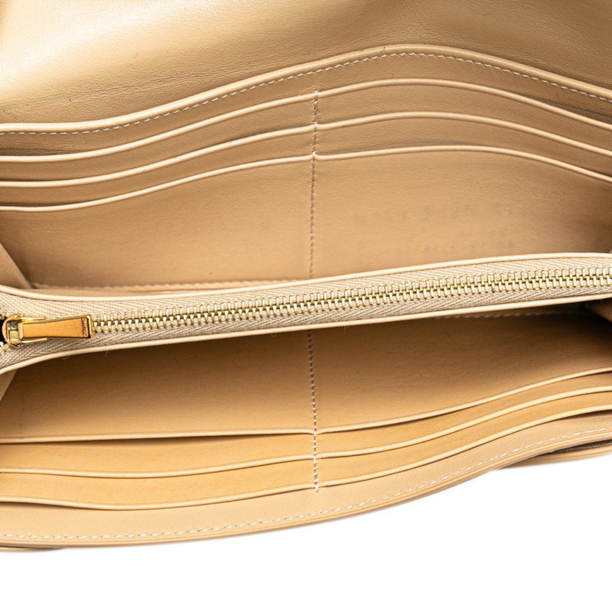 Celine Celine Large Flap Wallet Long 10B563 Beige Leather Women's CELINE Size ONE SIZE - 5 Thumbnail