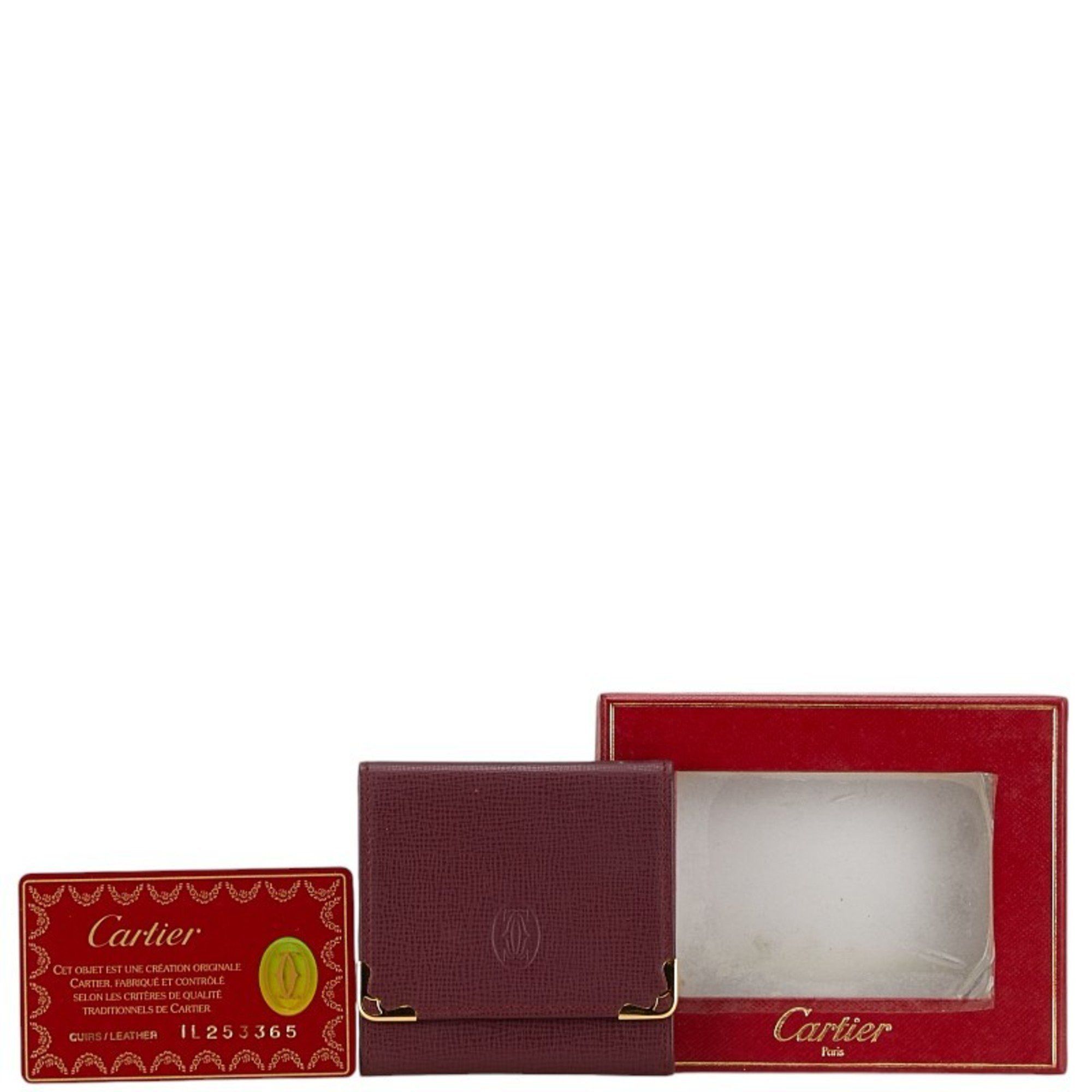 Cartier Cartier Must Line Coin Case Purse Bordeaux Wine Red Leather Women's CARTIER Size ONE SIZE - 9 Thumbnail