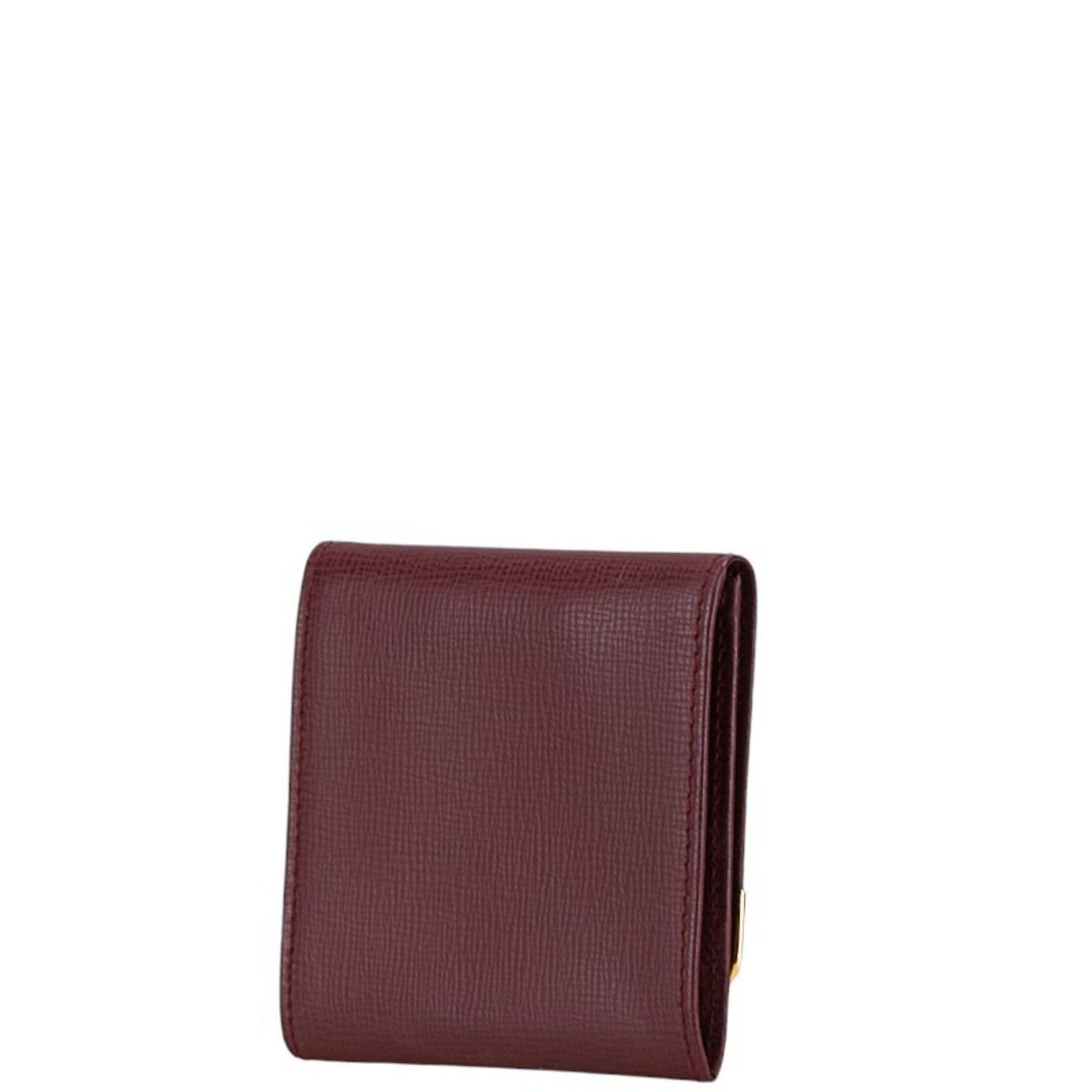 Cartier Cartier Must Line Coin Case Purse Bordeaux Wine Red Leather Women's CARTIER Size ONE SIZE - 2 Thumbnail