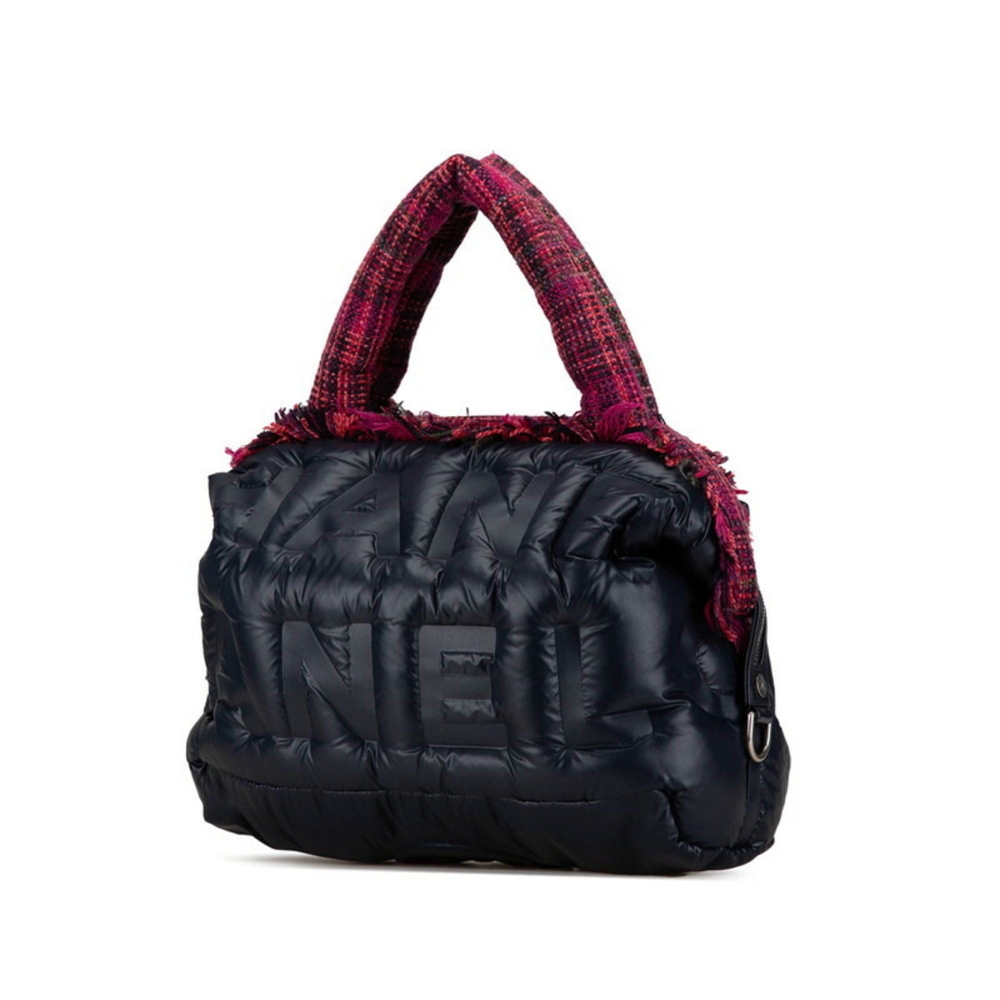 Chanel Chanel Doudone Coconneige Embossed Handbag Shoulder Bag Navy Pink Nylon Wool Women's CHANEL Size ONE SIZE - 2 Thumbnail