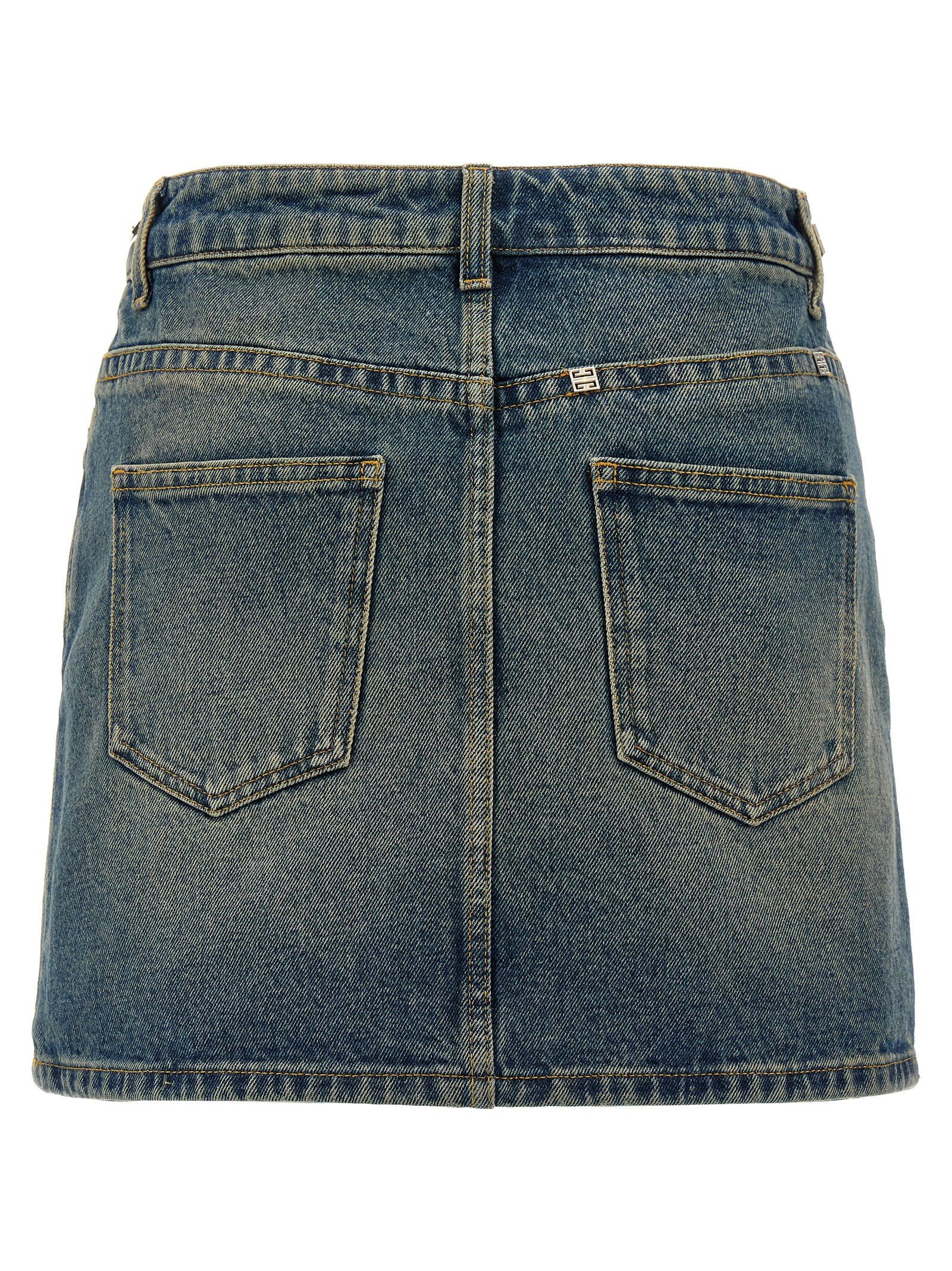 Givenchy Denim Mini Skirt Size 26" / US 2 / IT 38 - 2 Thumbnail
