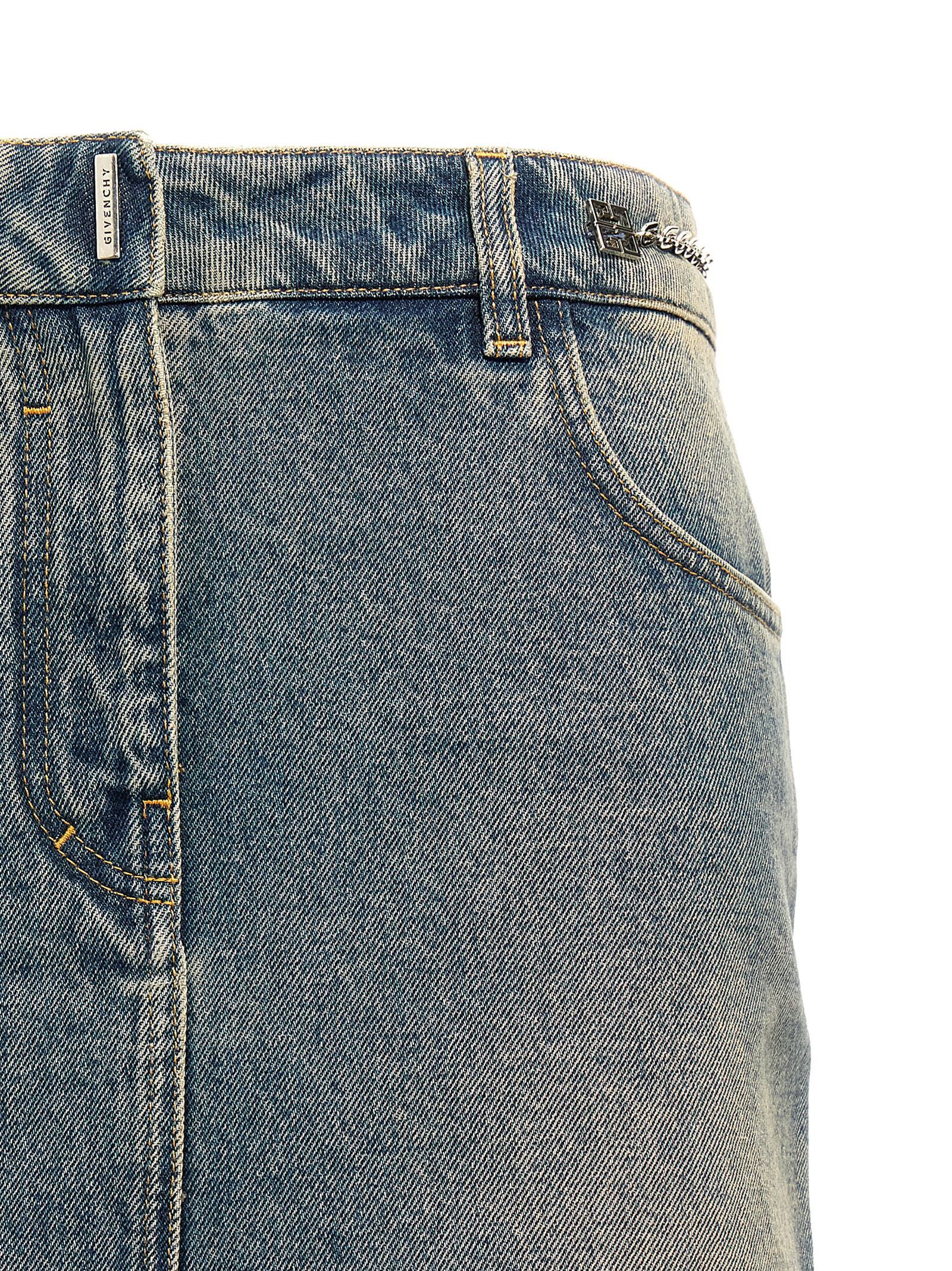 Givenchy Denim Mini Skirt Size 26" / US 2 / IT 38 - 3 Thumbnail