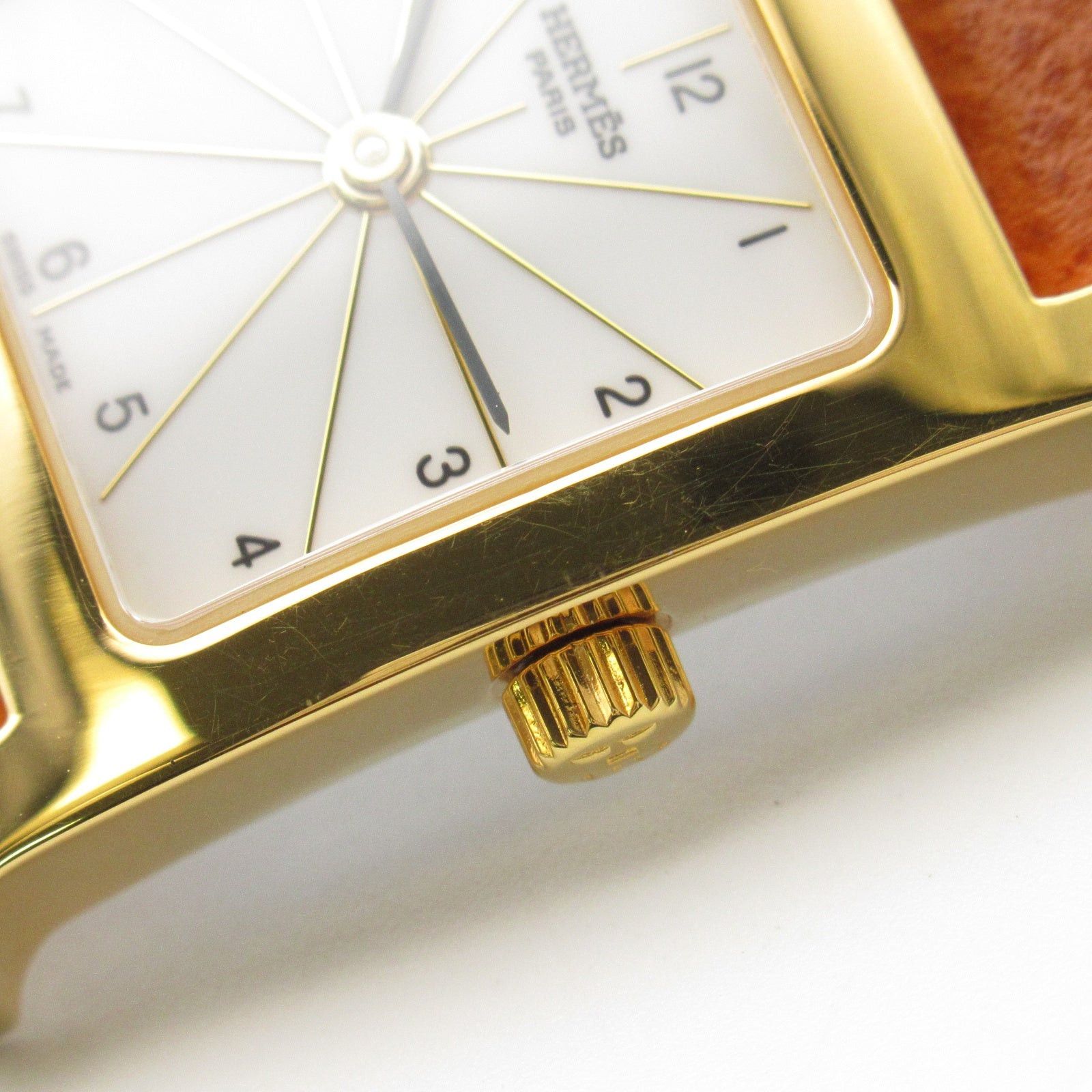 Hermes Hermes H Watch Women Quartz Gp (Gold Plated) Leather Belt White Size ONE SIZE - 10 Thumbnail