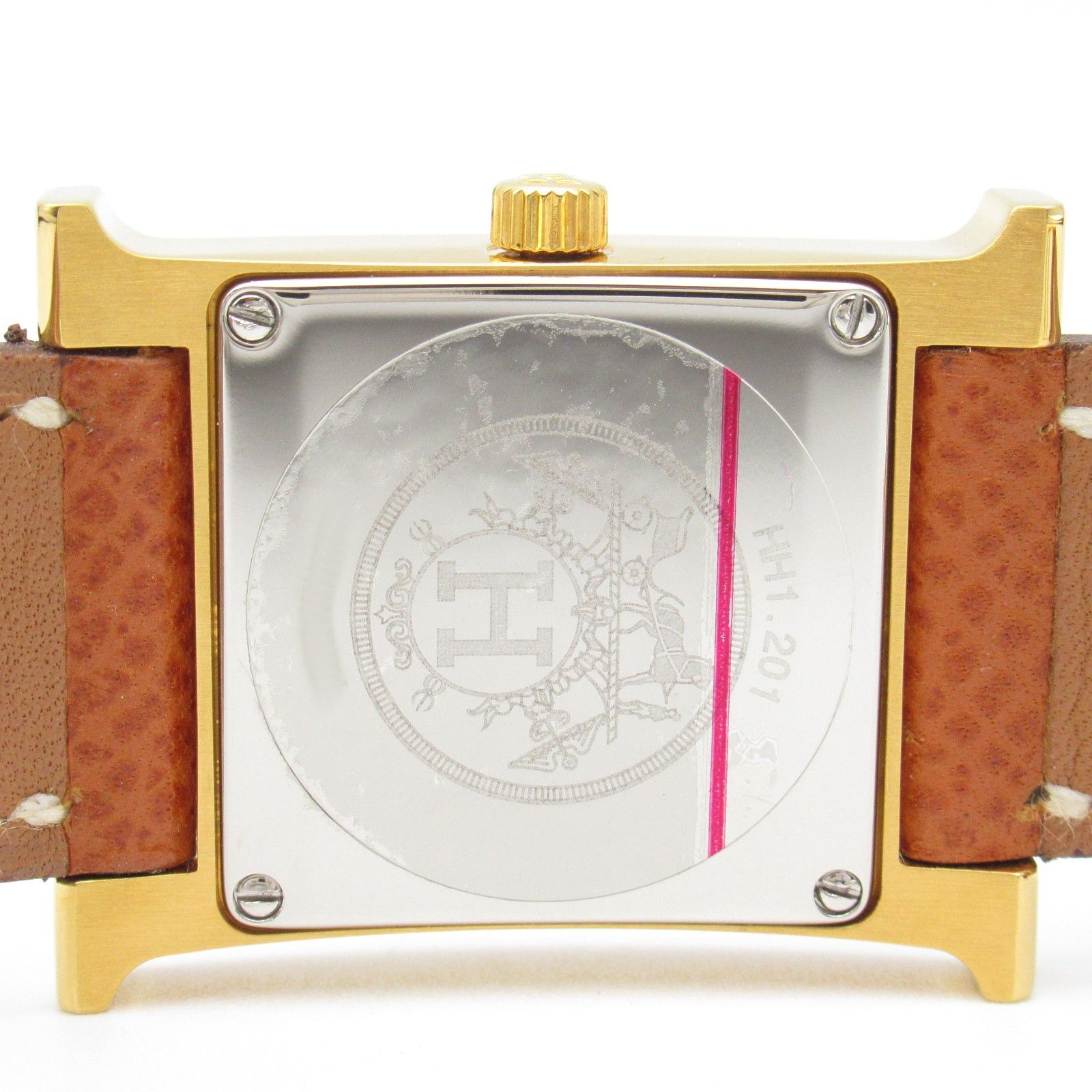 Hermes Hermes H Watch Women Quartz Gp (Gold Plated) Leather Belt White Size ONE SIZE - 5 Thumbnail