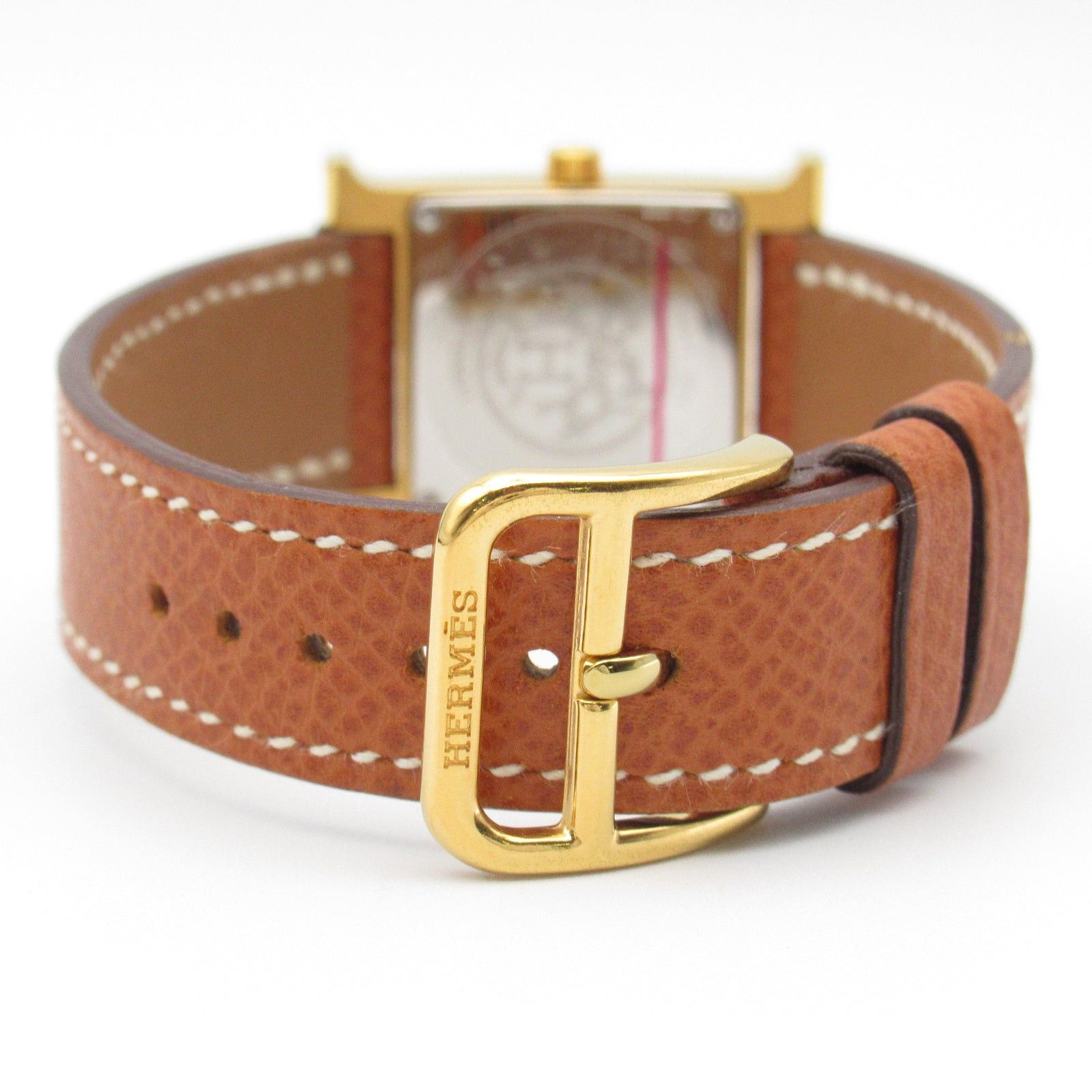 Hermes Hermes H Watch Women Quartz Gp (Gold Plated) Leather Belt White Size ONE SIZE - 3 Thumbnail