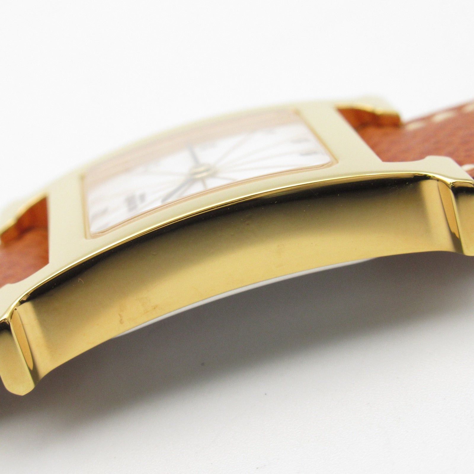 Hermes Hermes H Watch Women Quartz Gp (Gold Plated) Leather Belt White Size ONE SIZE - 12 Thumbnail