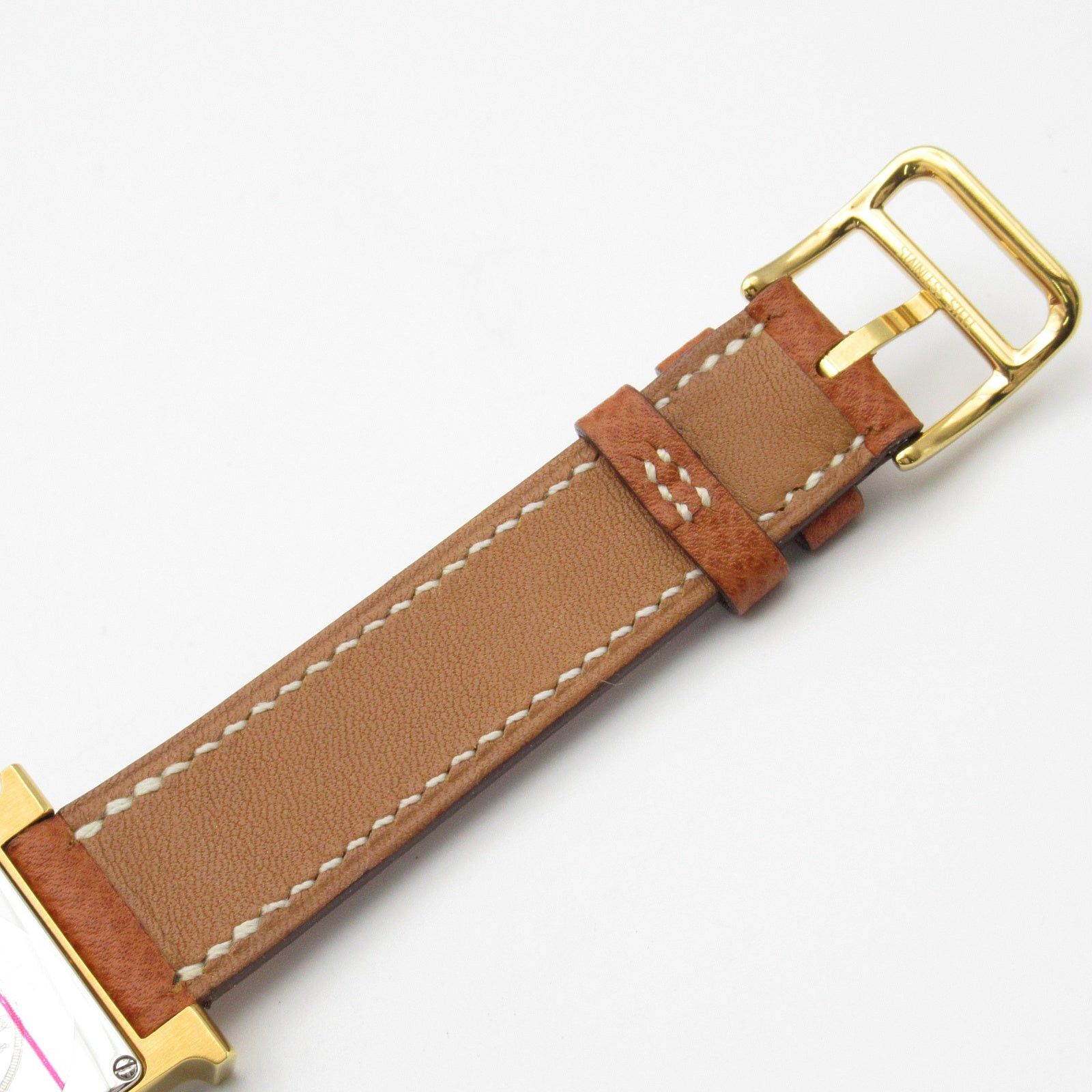 Hermes Hermes H Watch Women Quartz Gp (Gold Plated) Leather Belt White Size ONE SIZE - 17 Thumbnail