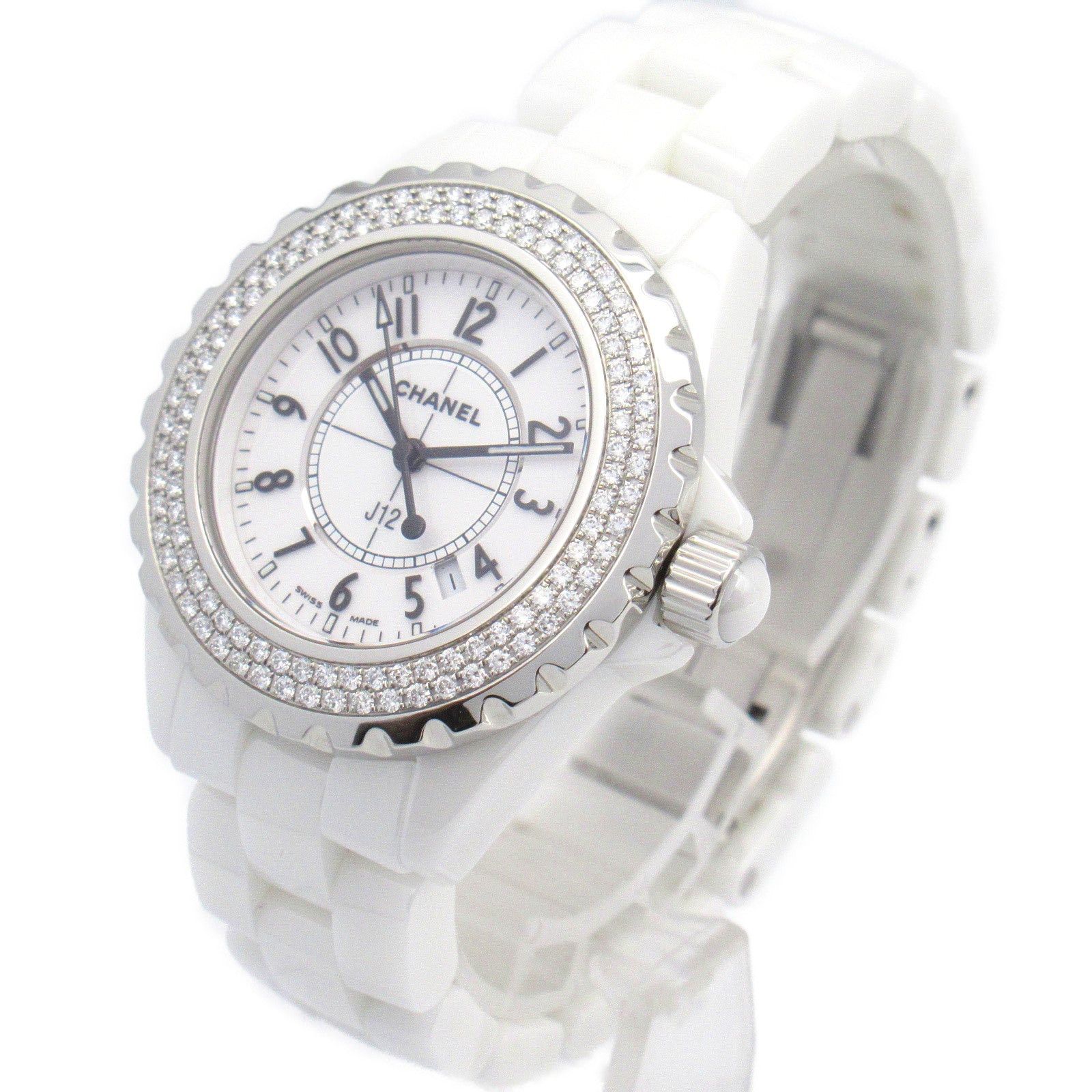 Chanel Chanel J12 Diamond Bezel Women Watch Quartz Ceramic White Size ONE SIZE - 2 Thumbnail
