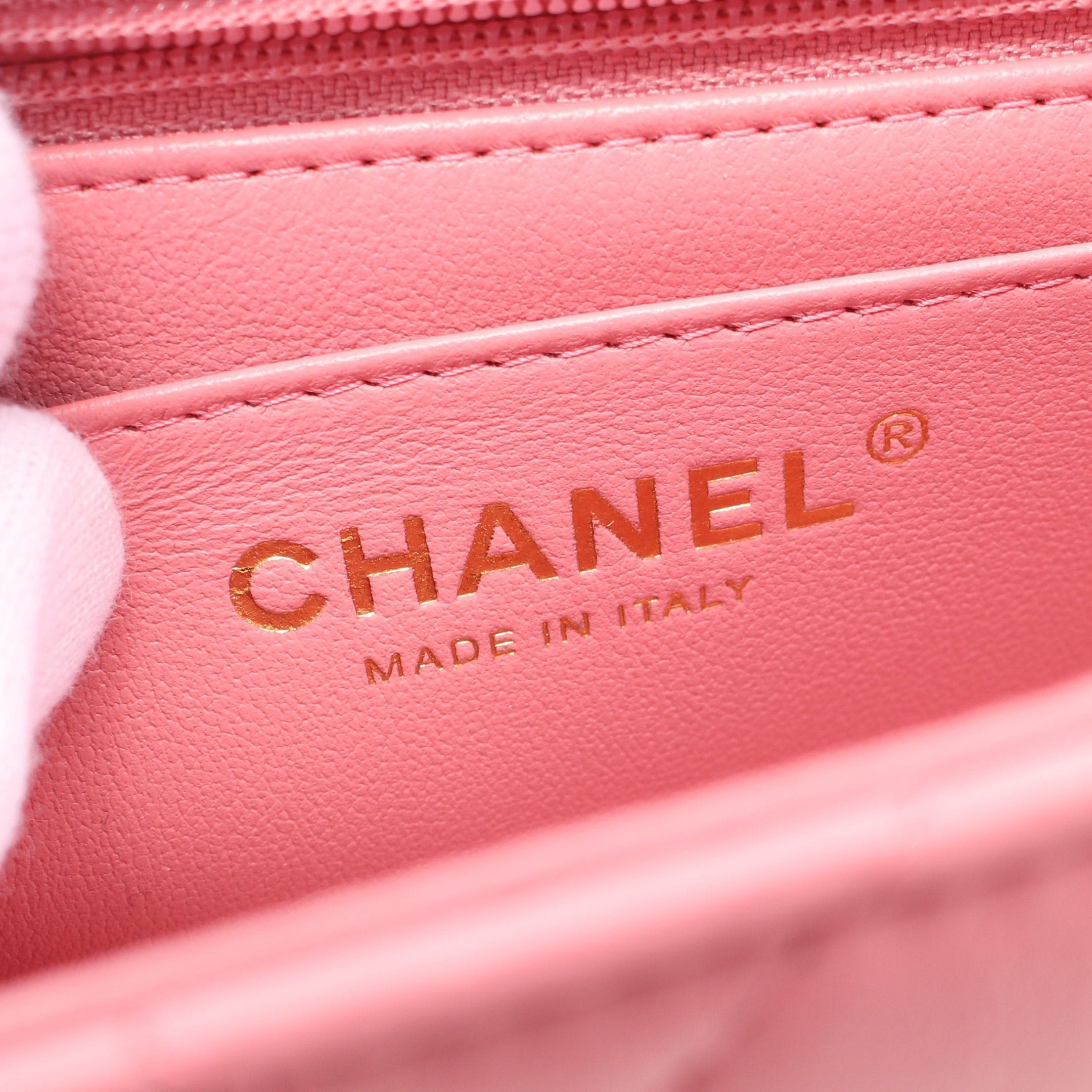 Chanel Chanel Matelasse Top Handle Chain Shoulder Bag Lambskin Pink Gold Hardware Size ONE SIZE - 4 Thumbnail