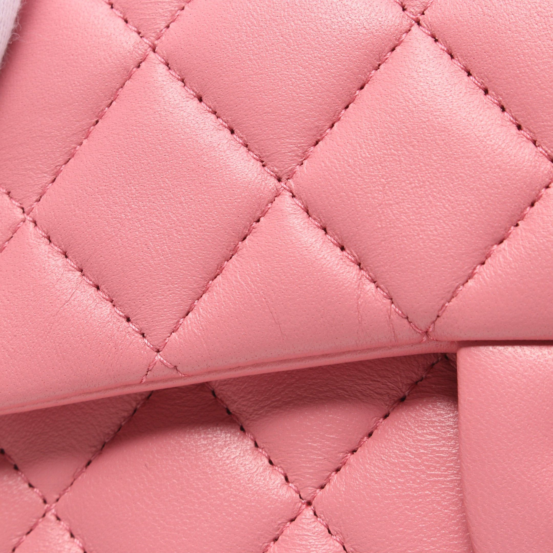 Chanel Chanel Matelasse Top Handle Chain Shoulder Bag Lambskin Pink Gold Hardware Size ONE SIZE - 6 Thumbnail