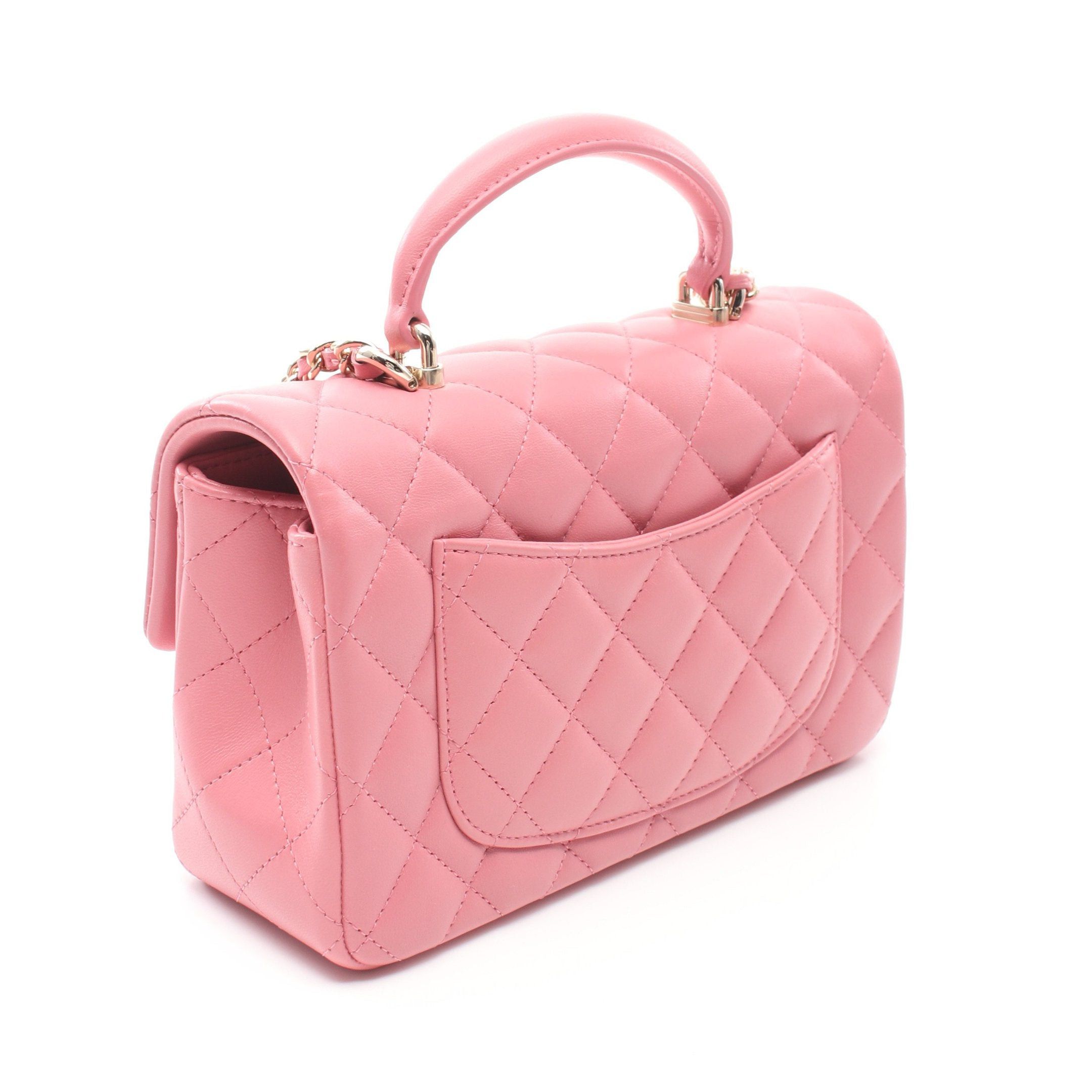 Chanel Chanel Matelasse Top Handle Chain Shoulder Bag Lambskin Pink Gold Hardware Size ONE SIZE - 2 Thumbnail