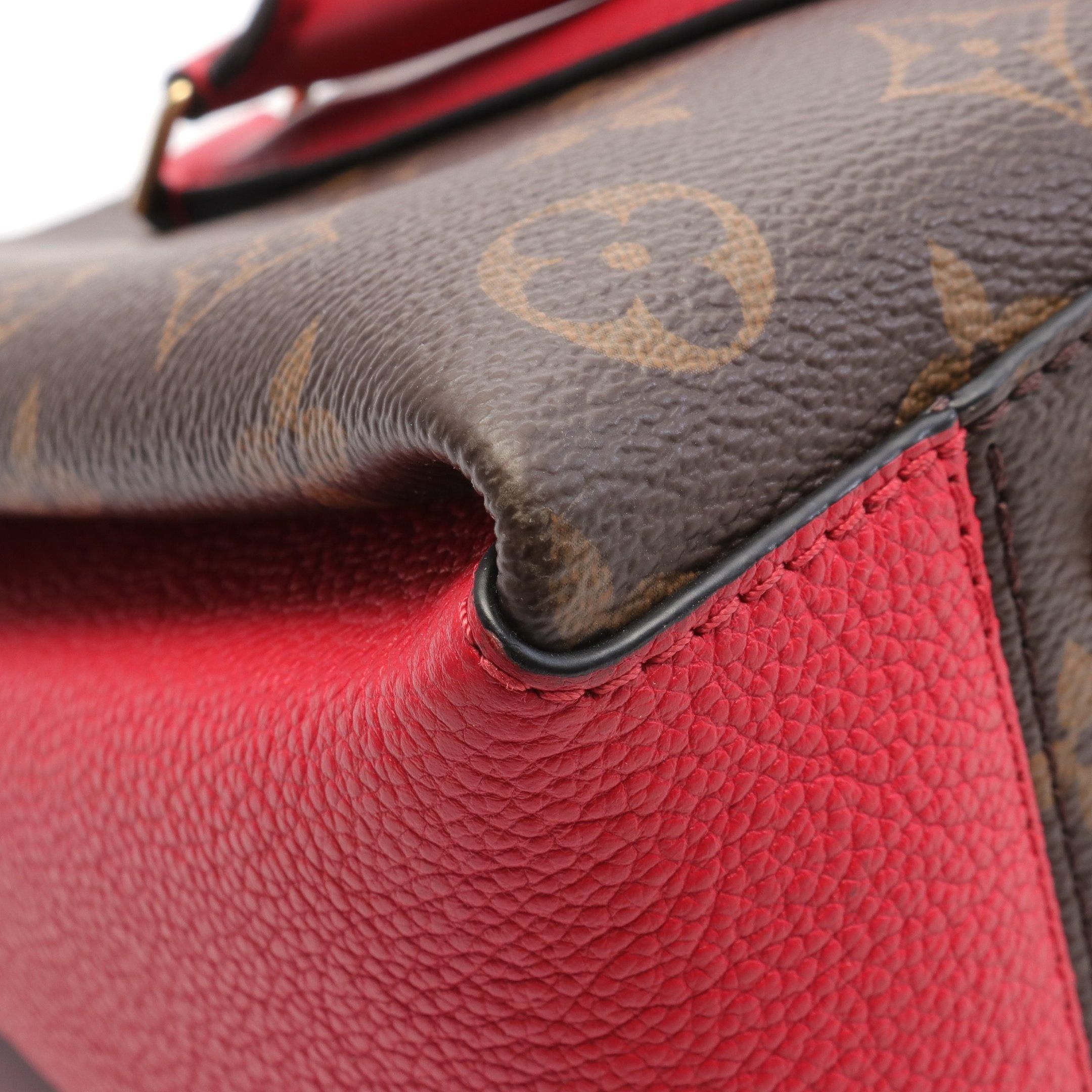 Louis Vuitton Louis Vuitton Soufflot Nv Bb Monogram Cerise Handbag Leather Brown Red Size ONE SIZE - 6 Thumbnail