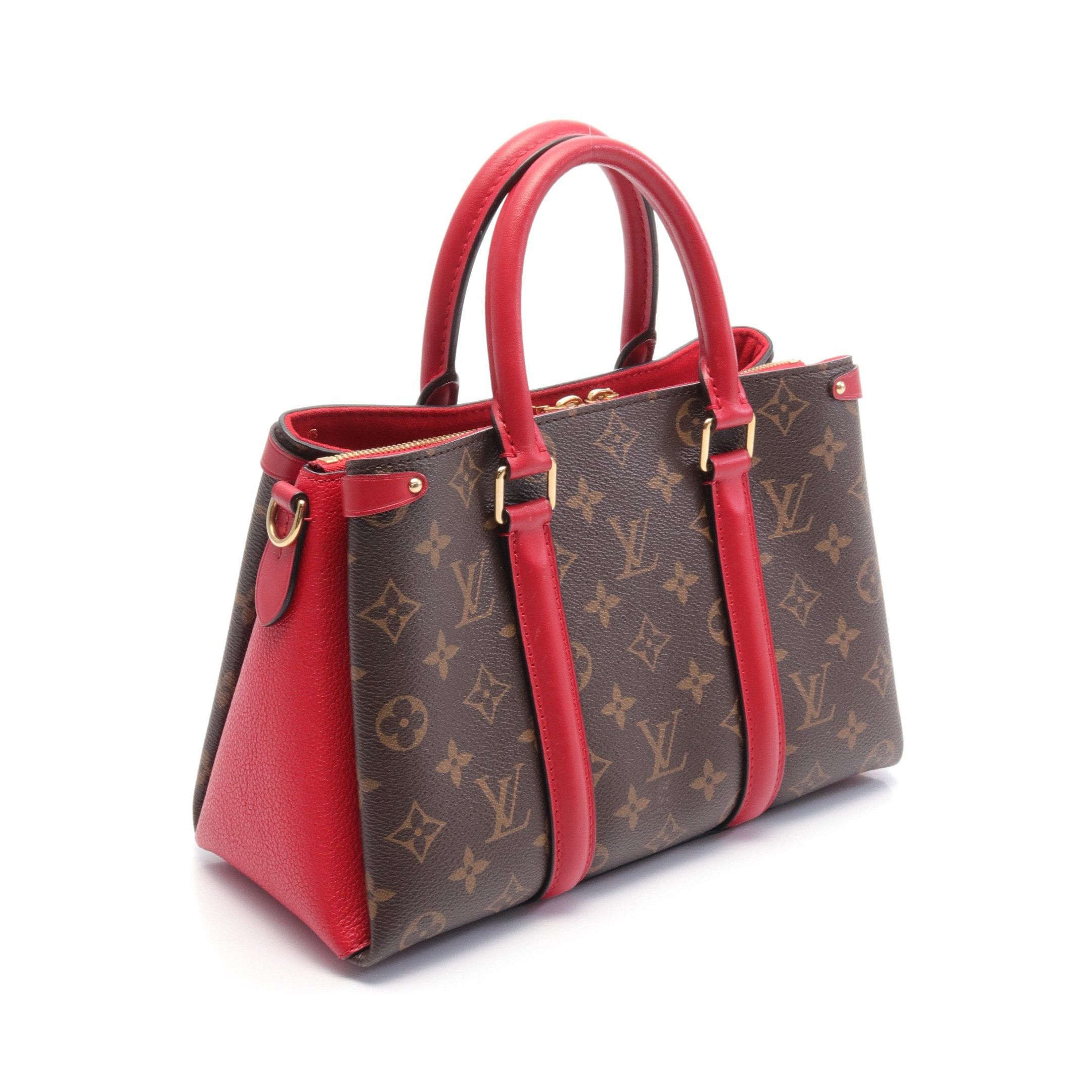 Louis Vuitton Louis Vuitton Soufflot Nv Bb Monogram Cerise Handbag Leather Brown Red Size ONE SIZE - 2 Thumbnail