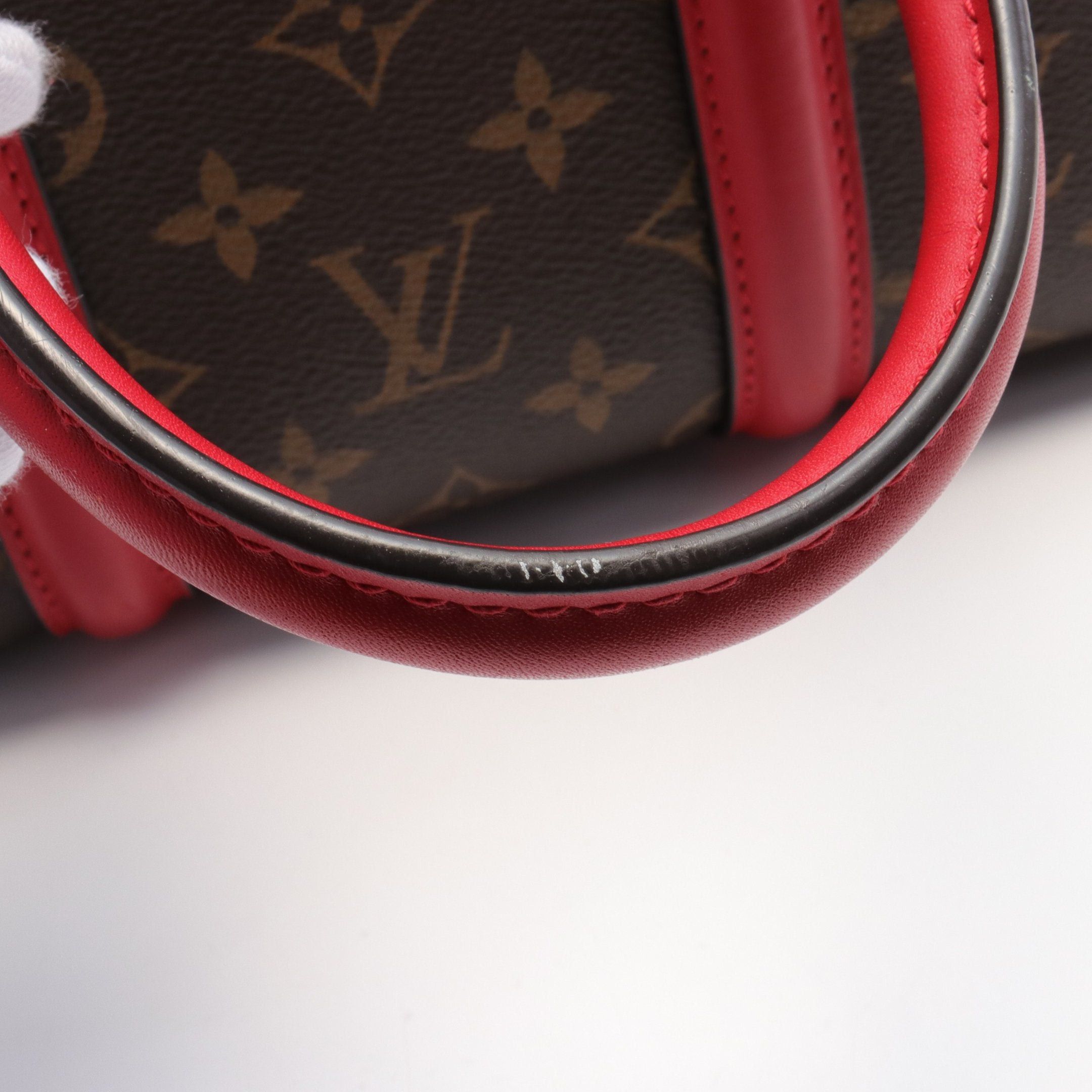 Louis Vuitton Louis Vuitton Soufflot Nv Bb Monogram Cerise Handbag Leather Brown Red Size ONE SIZE - 9 Thumbnail