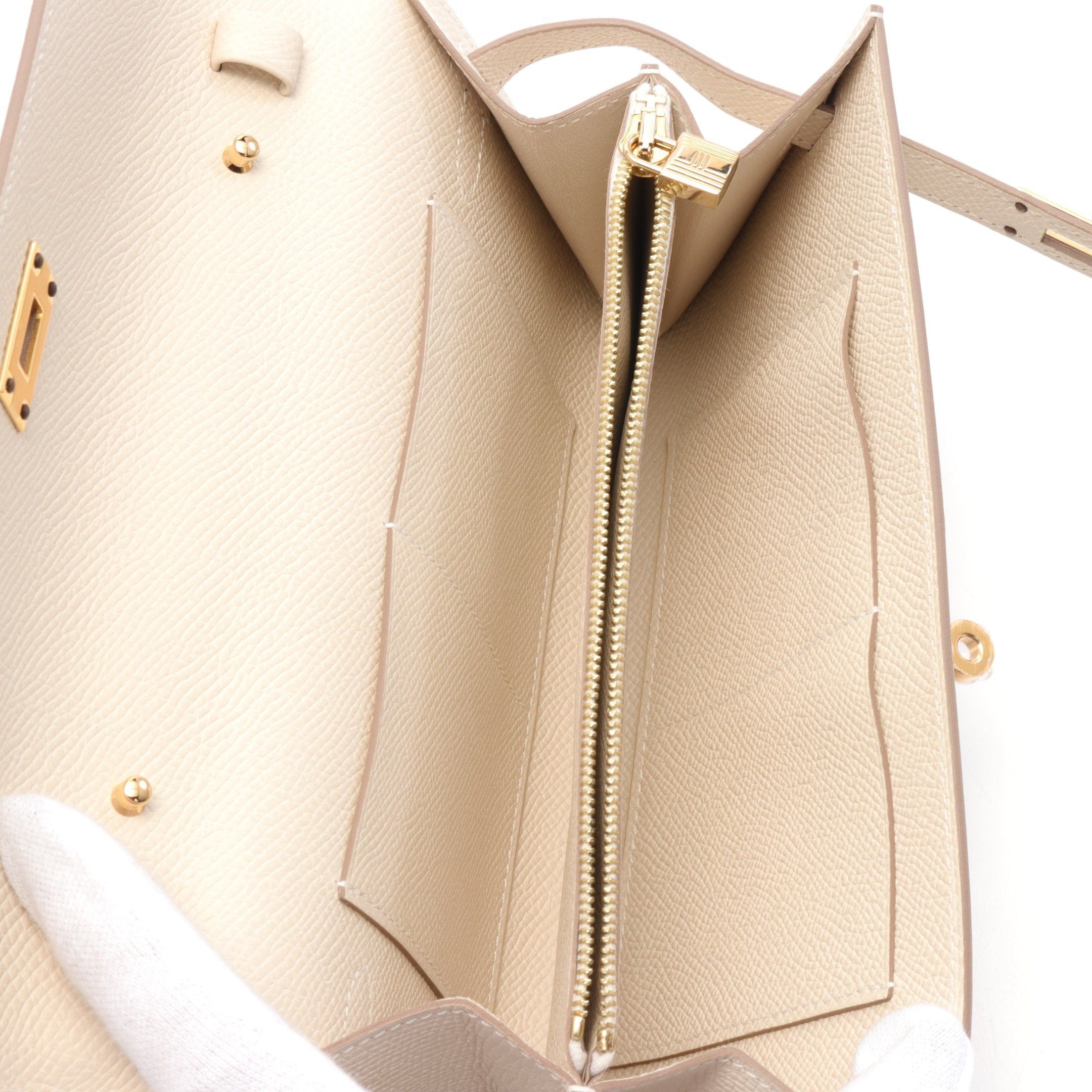 Hermes Hermes Kelly To Go Kure Shoulder Wallet Veau Epsom Ivory Gold Hardware Double Engraved Size ONE SIZE - 3 Thumbnail