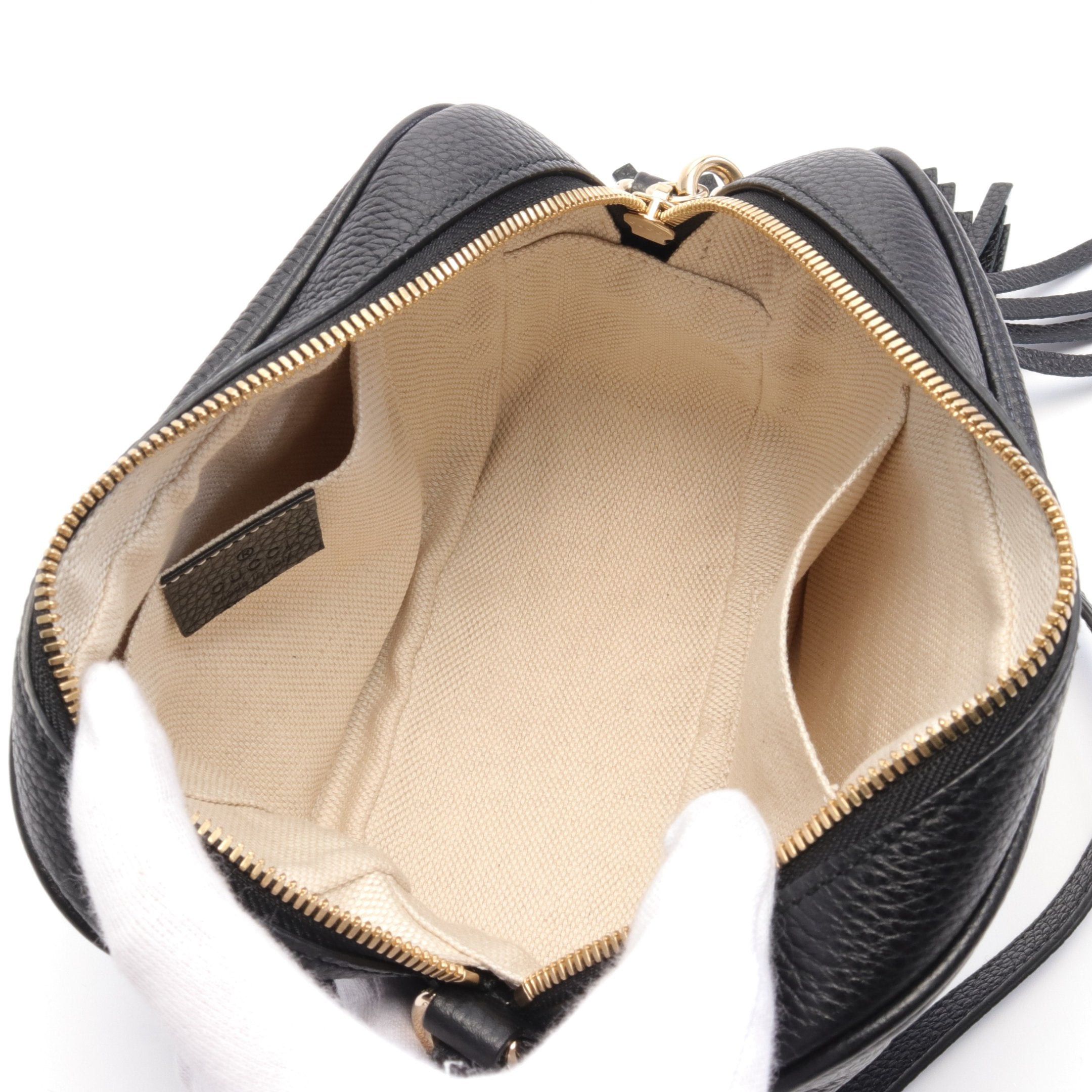 Gucci Gucci Soho Disco Bag Interlocking G Shoulder Leather Black Size ONE SIZE - 3 Thumbnail