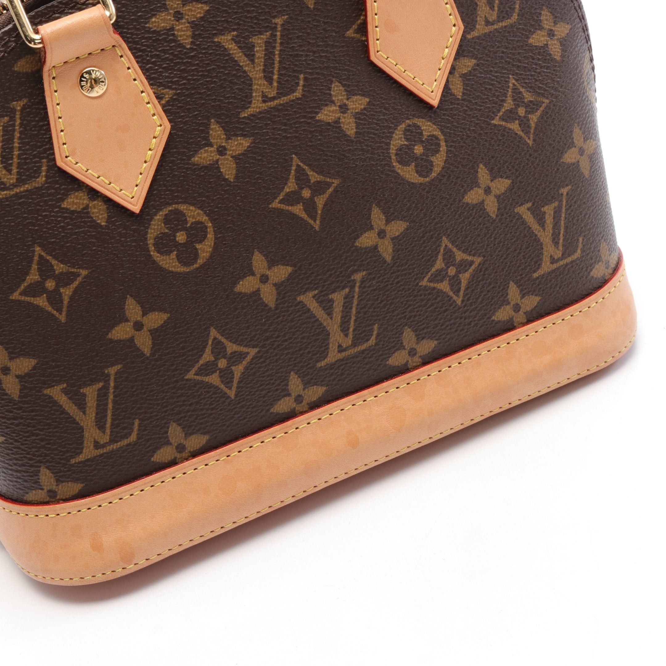 Louis Vuitton Louis Vuitton Alma Bb Monogram Handbag Leather Brown Size ONE SIZE - 6 Thumbnail