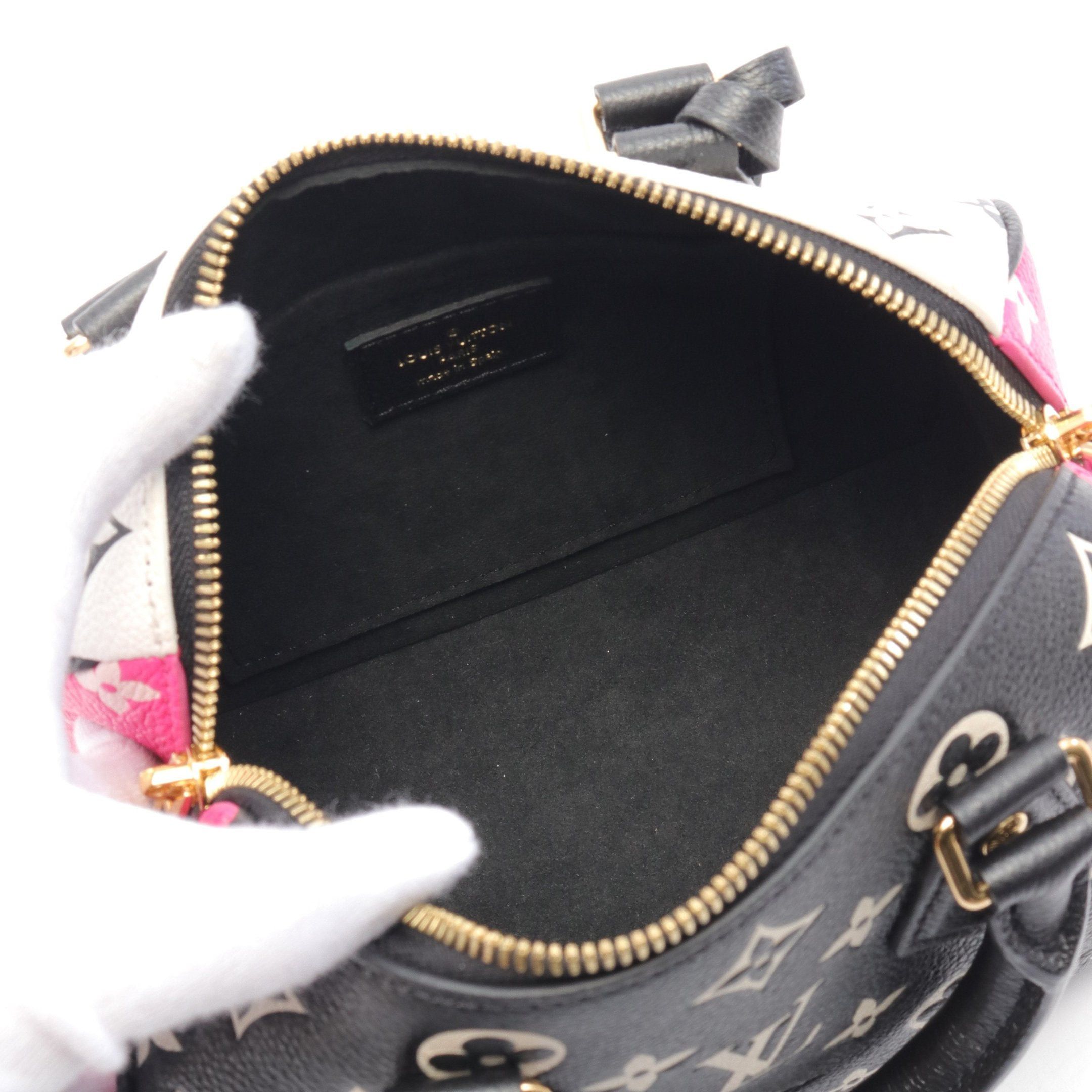 Louis Vuitton Louis Vuitton Speedy 20 Monogram Empreinte Handbag Leather Black White Pink Size ONE SIZE - 3 Thumbnail
