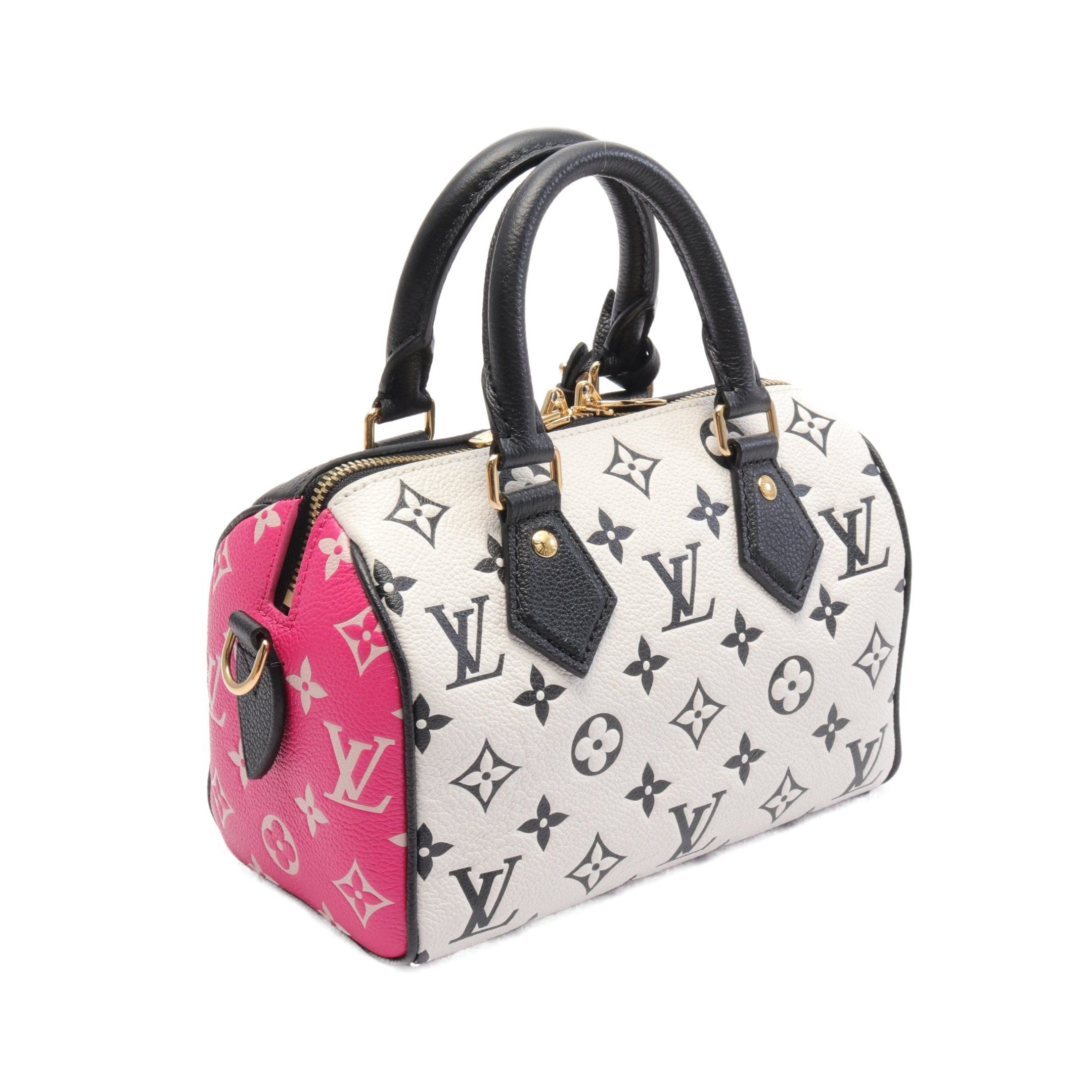 Louis Vuitton Louis Vuitton Speedy 20 Monogram Empreinte Handbag Leather Black White Pink Size ONE SIZE - 2 Thumbnail
