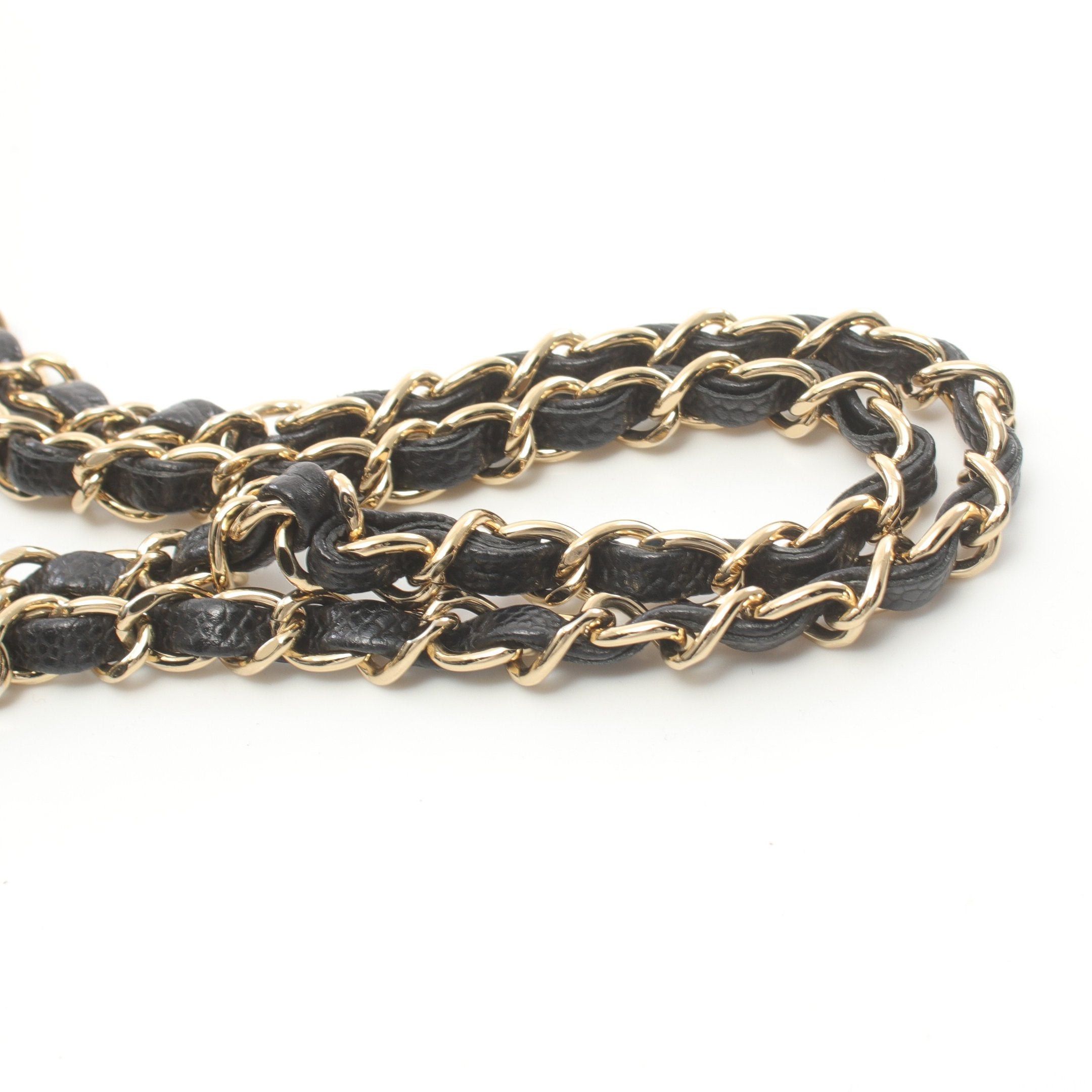Chanel Chanel Matelasse Double Flap Chain Shoulder Bag Caviar Skin Black Gold Hardware Size ONE SIZE - 9 Thumbnail