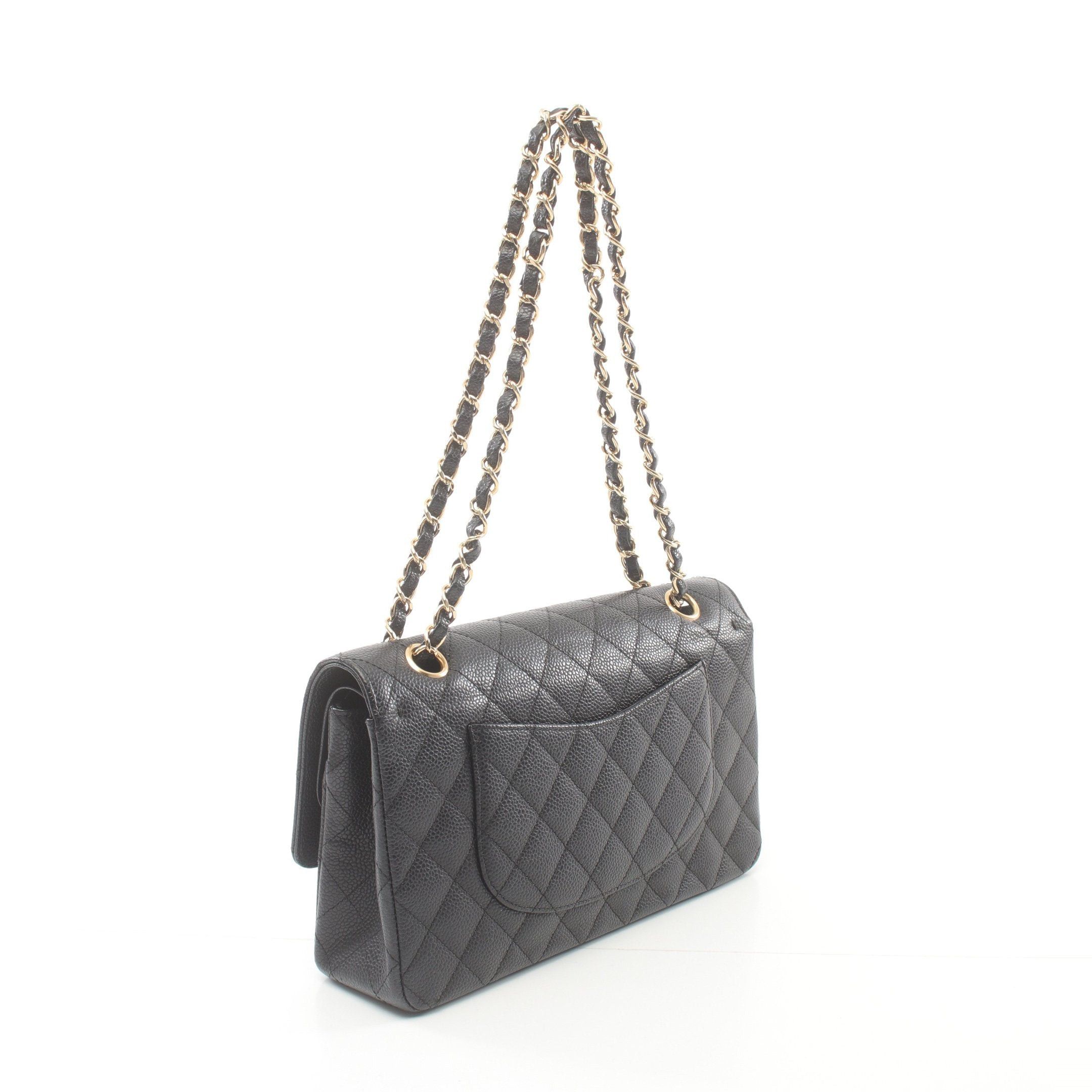 Chanel Chanel Matelasse Double Flap Chain Shoulder Bag Caviar Skin Black Gold Hardware Size ONE SIZE - 2 Thumbnail