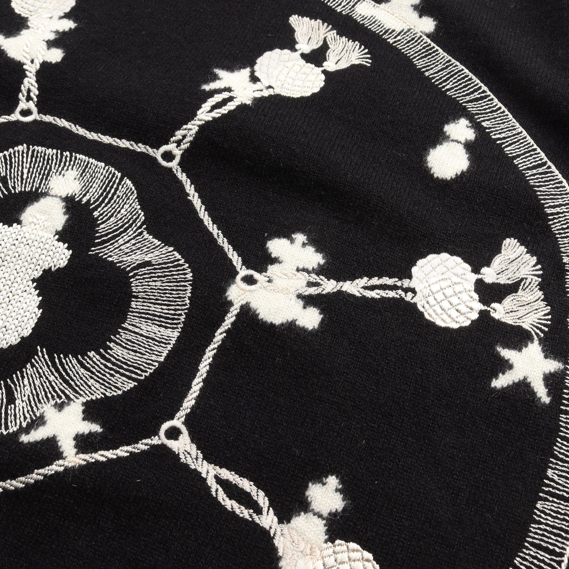 Hermes Hermes Poste Et Cavalerie Knit Embroidery Cashmere Black White Size ONE SIZE - 5 Thumbnail