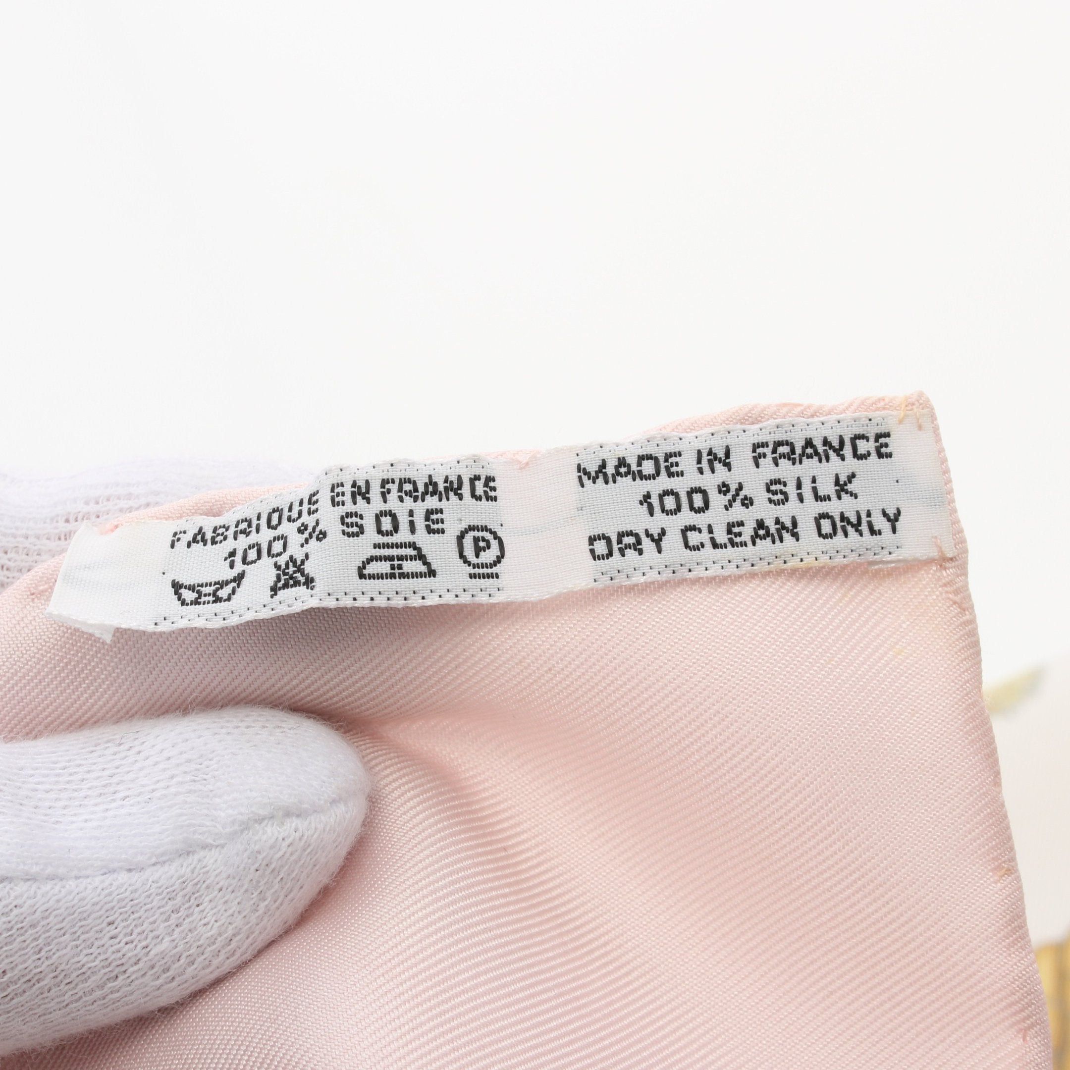 Hermes Hermes Carres 90 Les Tambours Scarf Silk White Light Pink Multicolor Size ONE SIZE - 3 Thumbnail