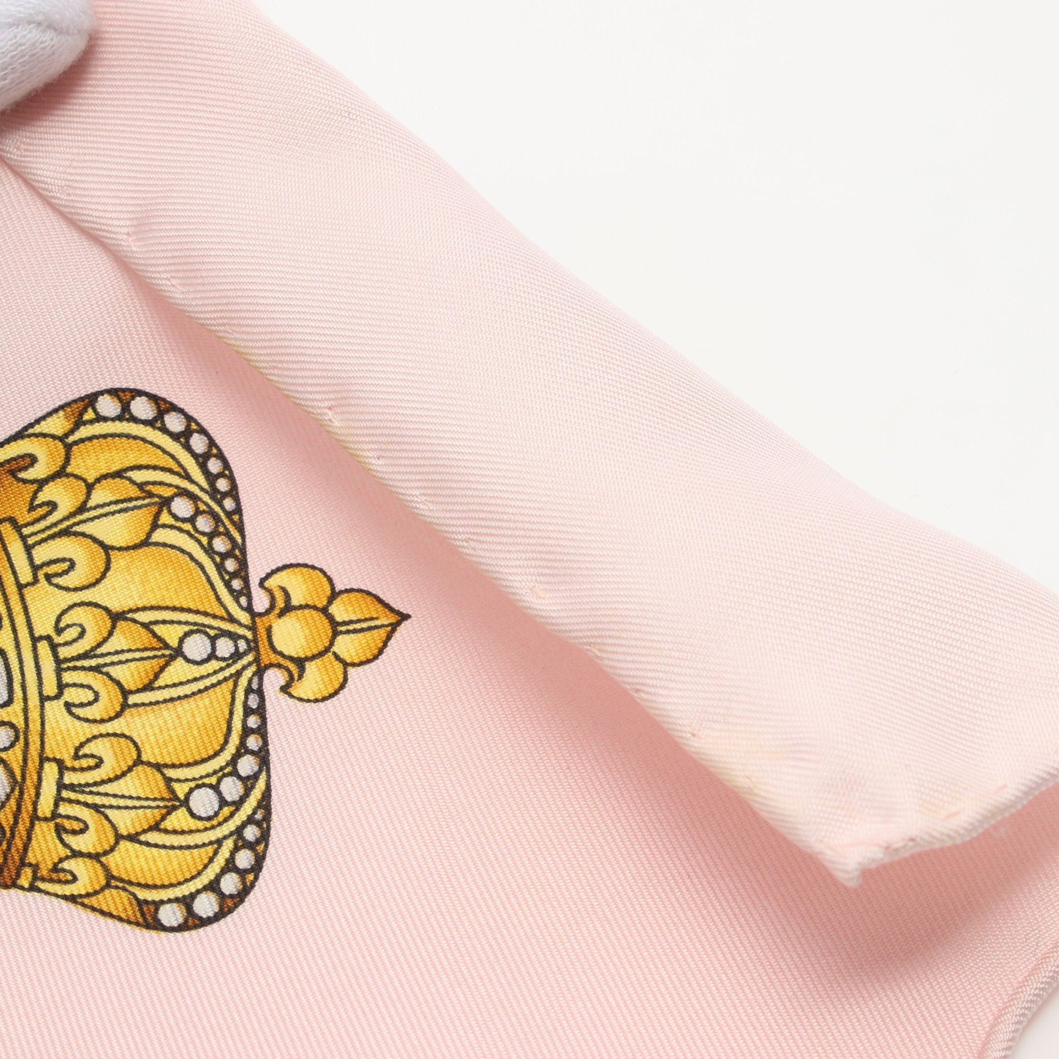 Hermes Hermes Carres 90 Les Tambours Scarf Silk White Light Pink Multicolor Size ONE SIZE - 6 Thumbnail