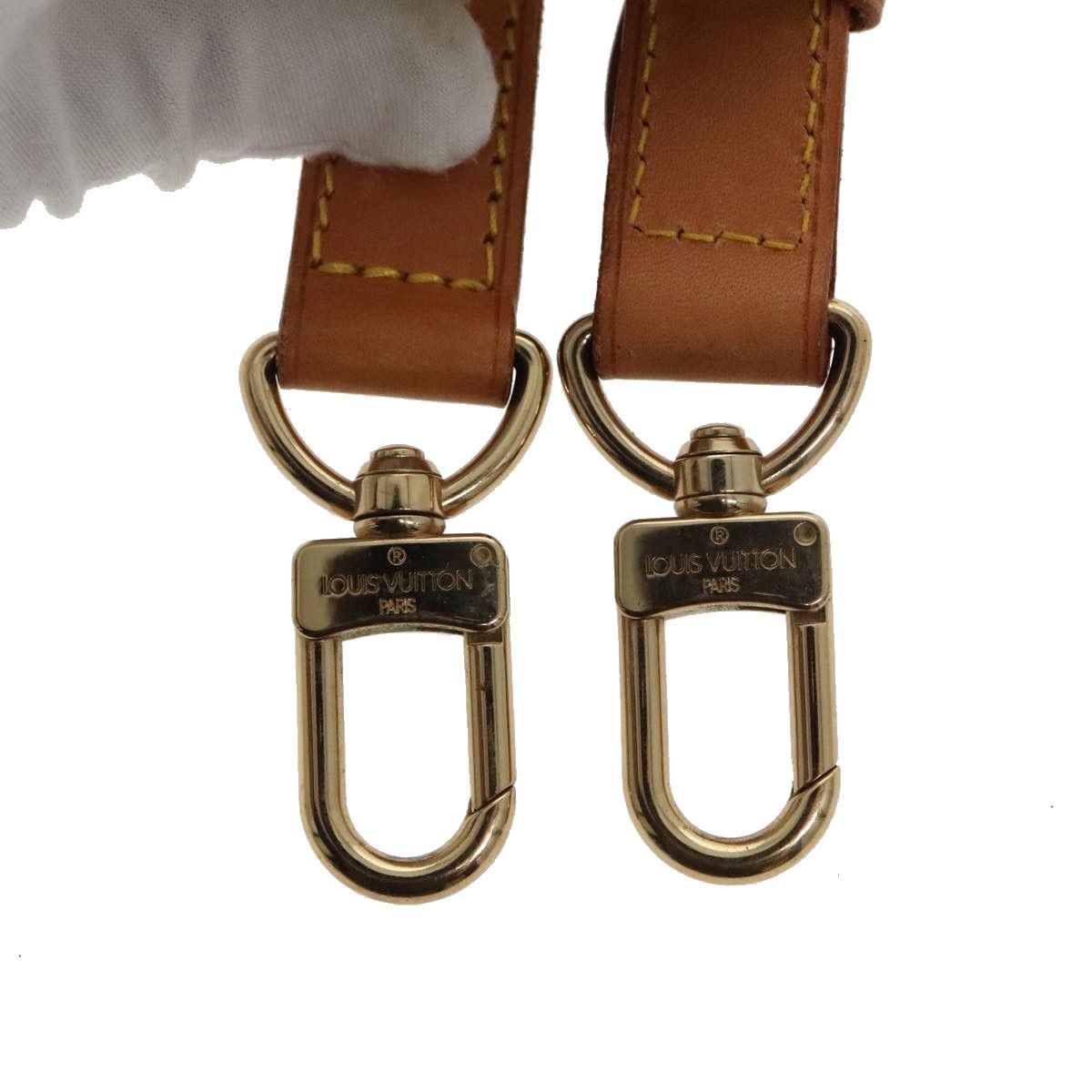 LOUIS VUITTON Adjustable Shoulder Strap Leather Beige