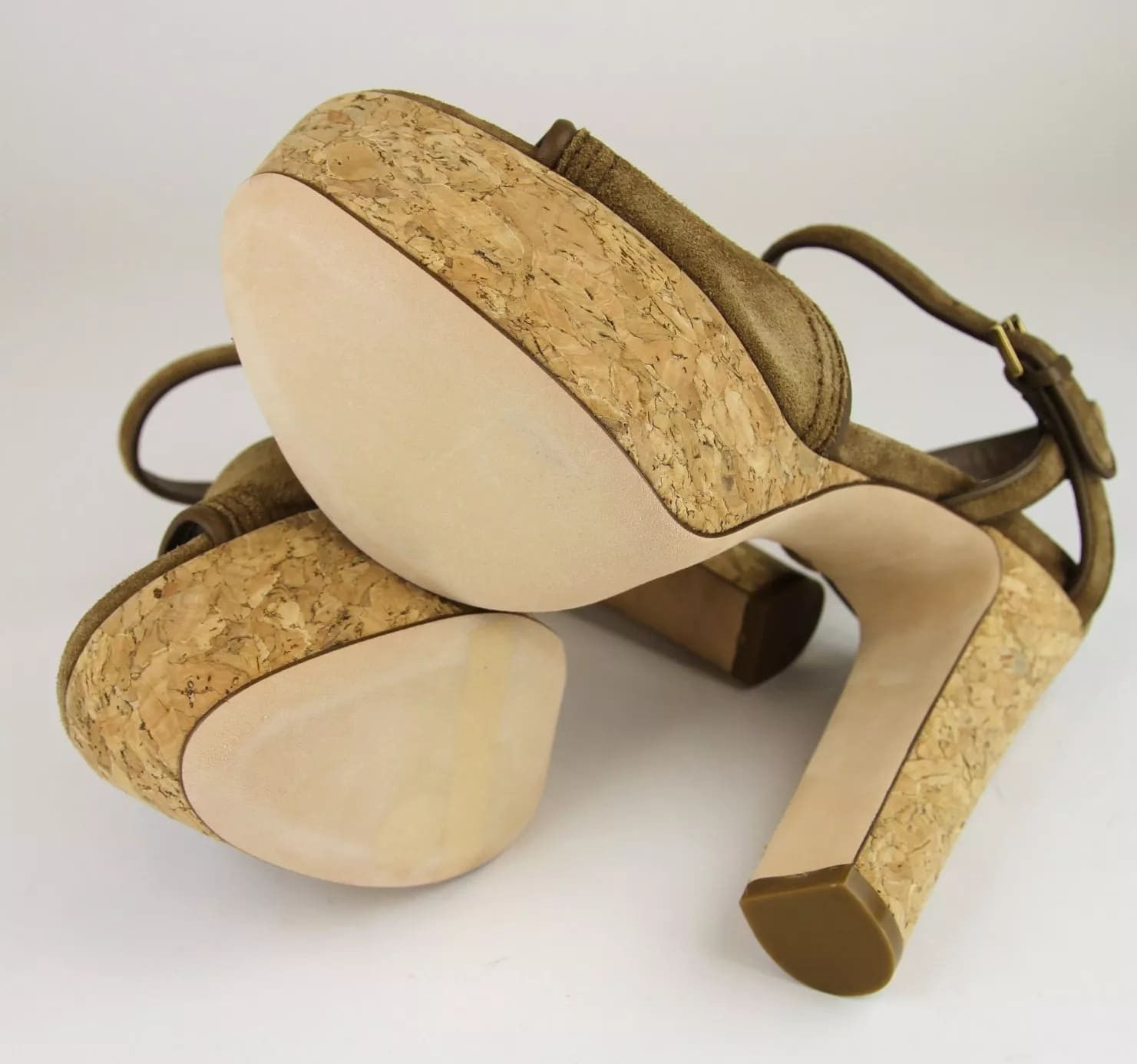 Gucci New Authentic Danielle Suede Cork Platform Sandal, 38.5/8.5 Size US 8.5 / IT 38.5 - 8 Thumbnail