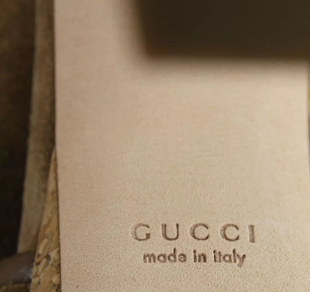 Gucci New Authentic Danielle Suede Cork Platform Sandal, 38.5/8.5 Size US 8.5 / IT 38.5 - 6 Thumbnail