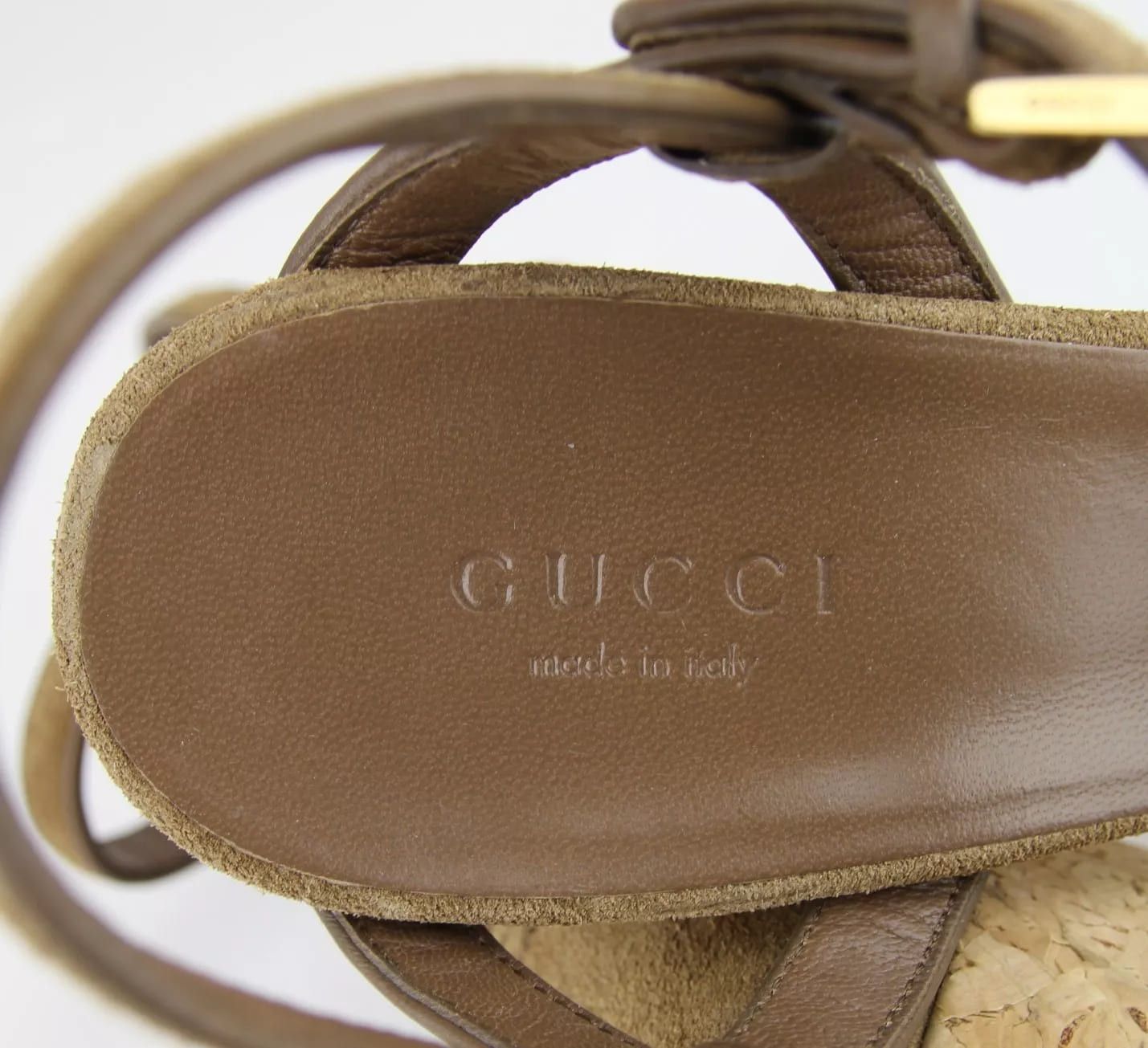 Gucci New Authentic Danielle Suede Cork Platform Sandal, 38.5/8.5 Size US 8.5 / IT 38.5 - 7 Thumbnail