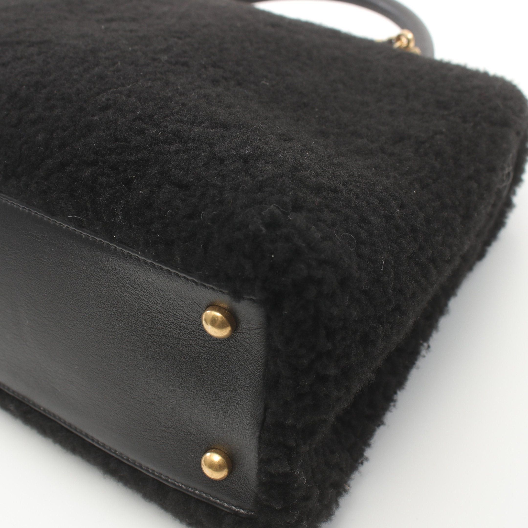 Chanel Chanel Coco Handle Handbag Mouton Black Gold Hardware Size ONE SIZE - 7 Thumbnail
