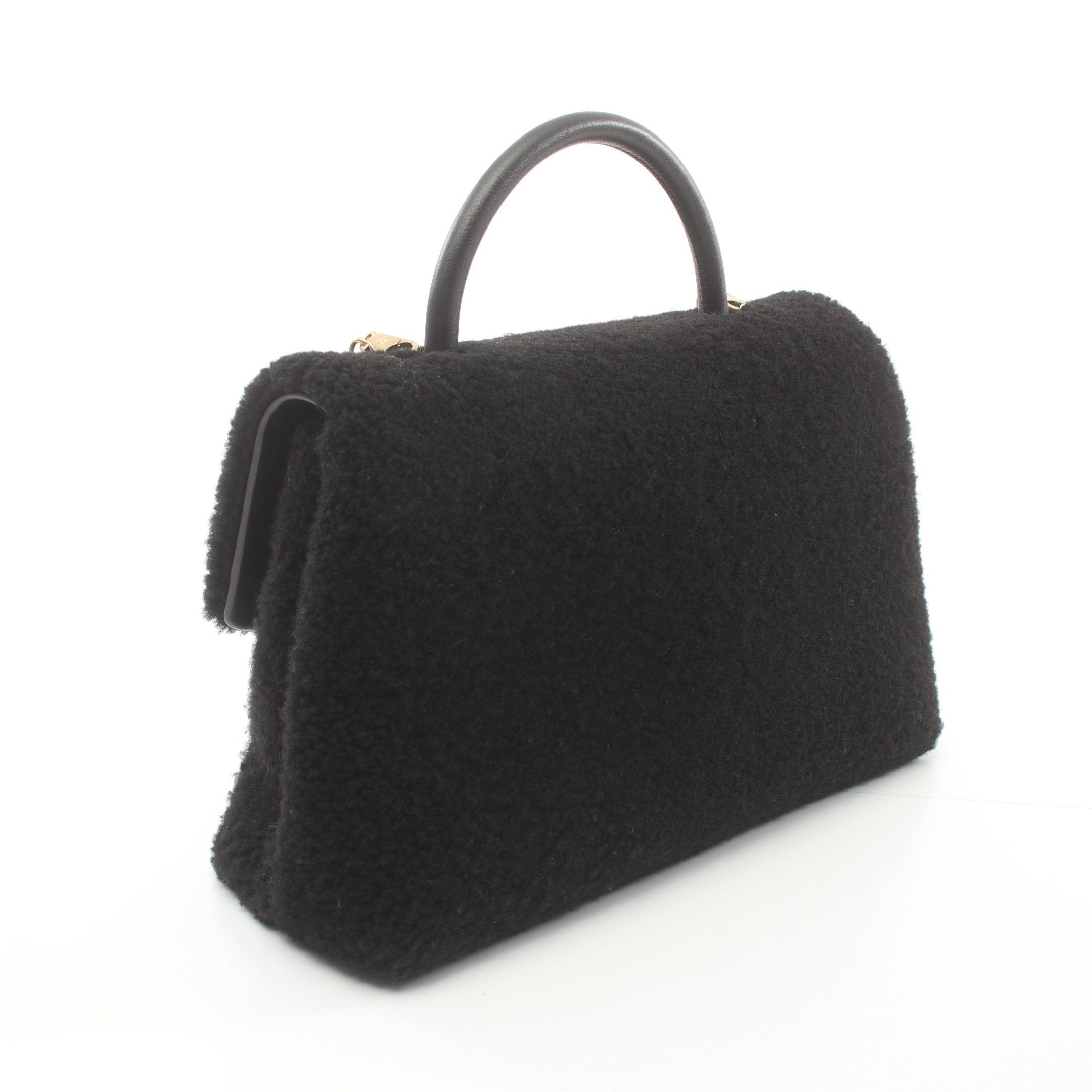 Chanel Chanel Coco Handle Handbag Mouton Black Gold Hardware Size ONE SIZE - 2 Thumbnail