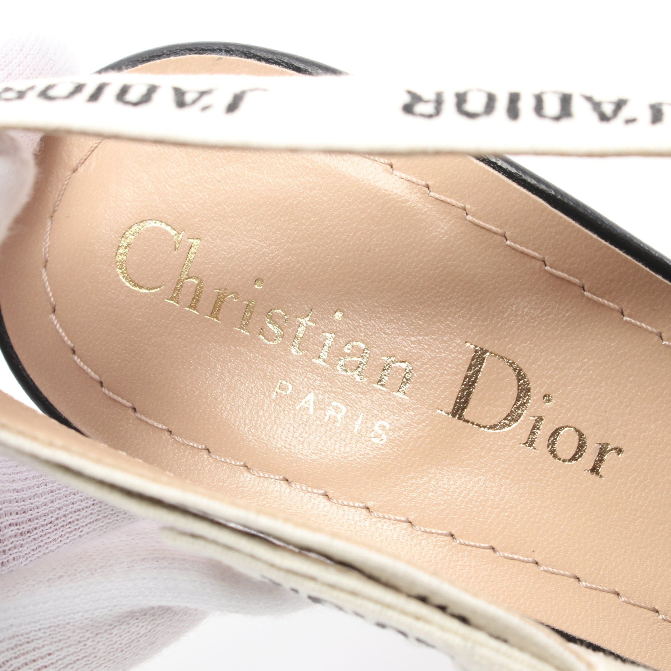 Dior Dior J'ADIOR Pumps Fabric Black White Back Strap Size ONE SIZE - 5 Thumbnail