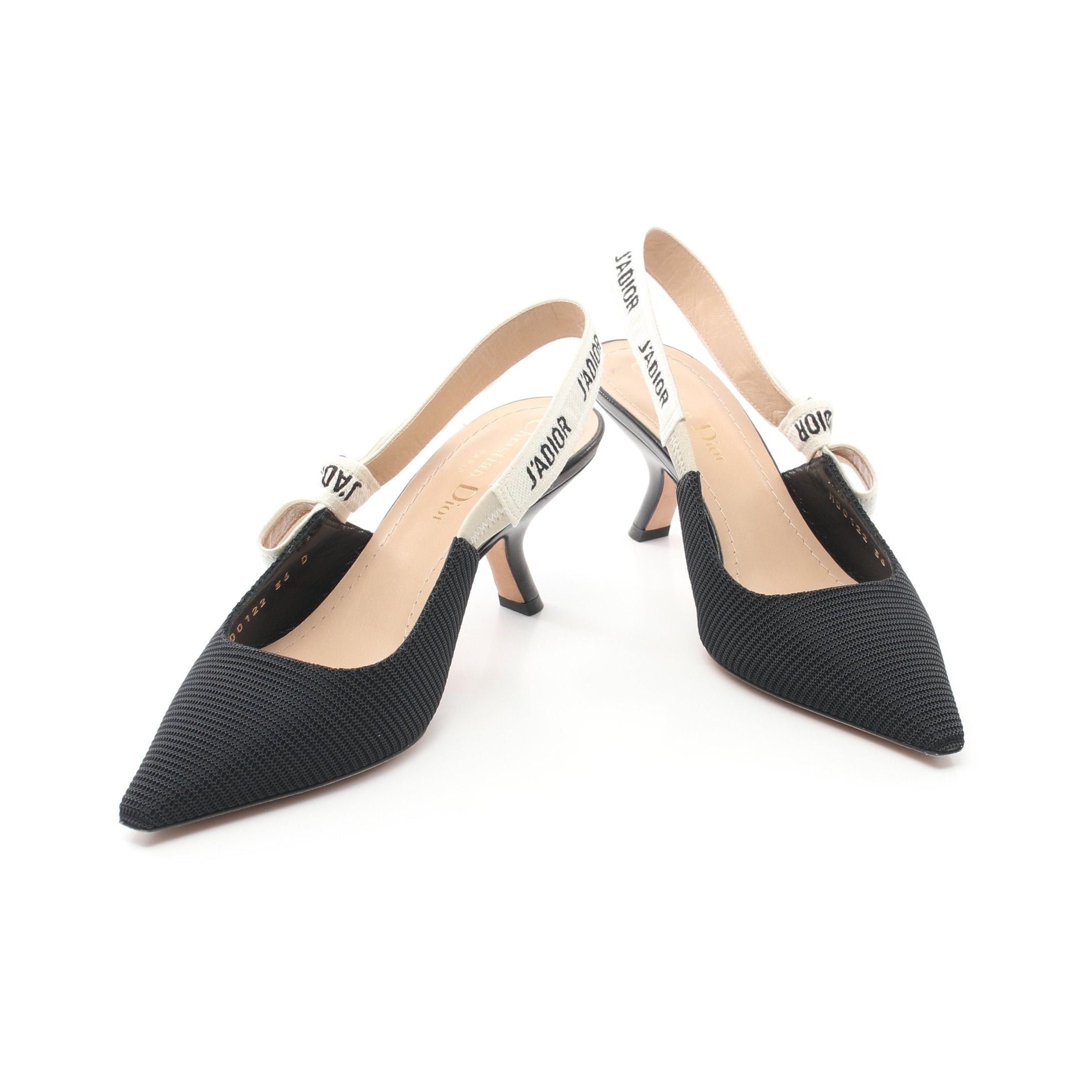 Dior Dior J'ADIOR Pumps Fabric Black White Back Strap Size ONE SIZE - 3 Thumbnail