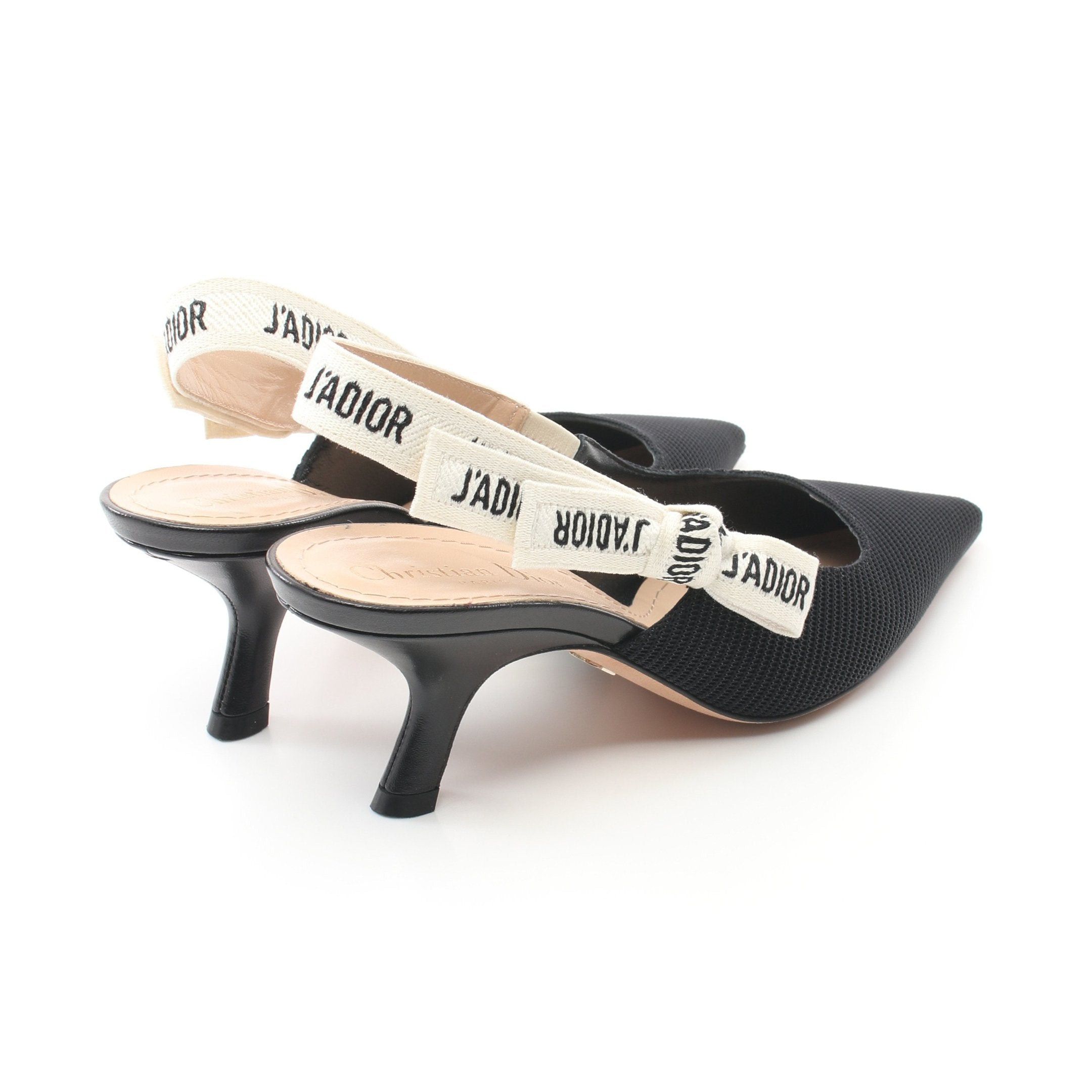 Dior Dior J'ADIOR Pumps Fabric Black White Back Strap Size ONE SIZE - 2 Thumbnail