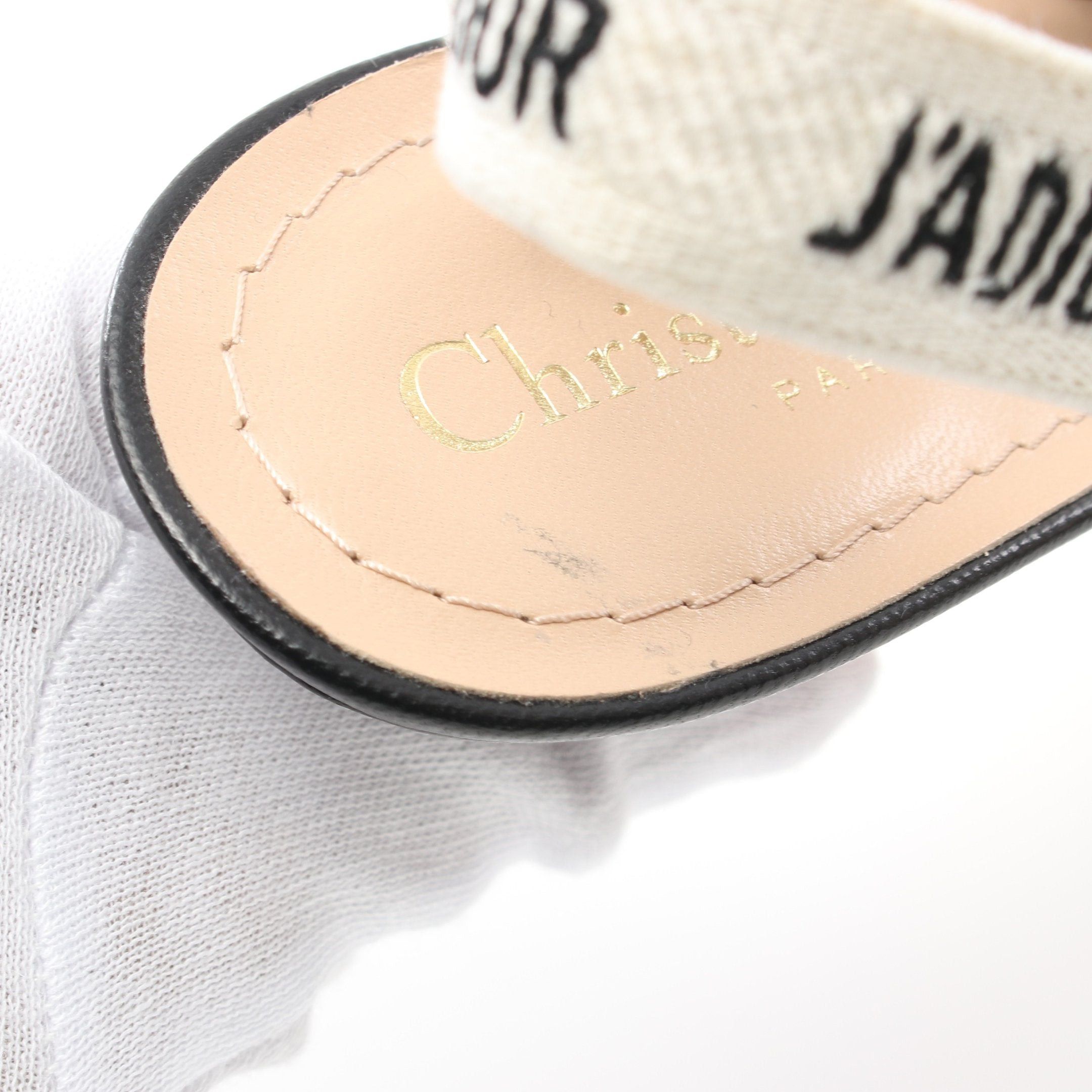 Dior Dior J'ADIOR Pumps Fabric Black White Back Strap Size ONE SIZE - 8 Thumbnail