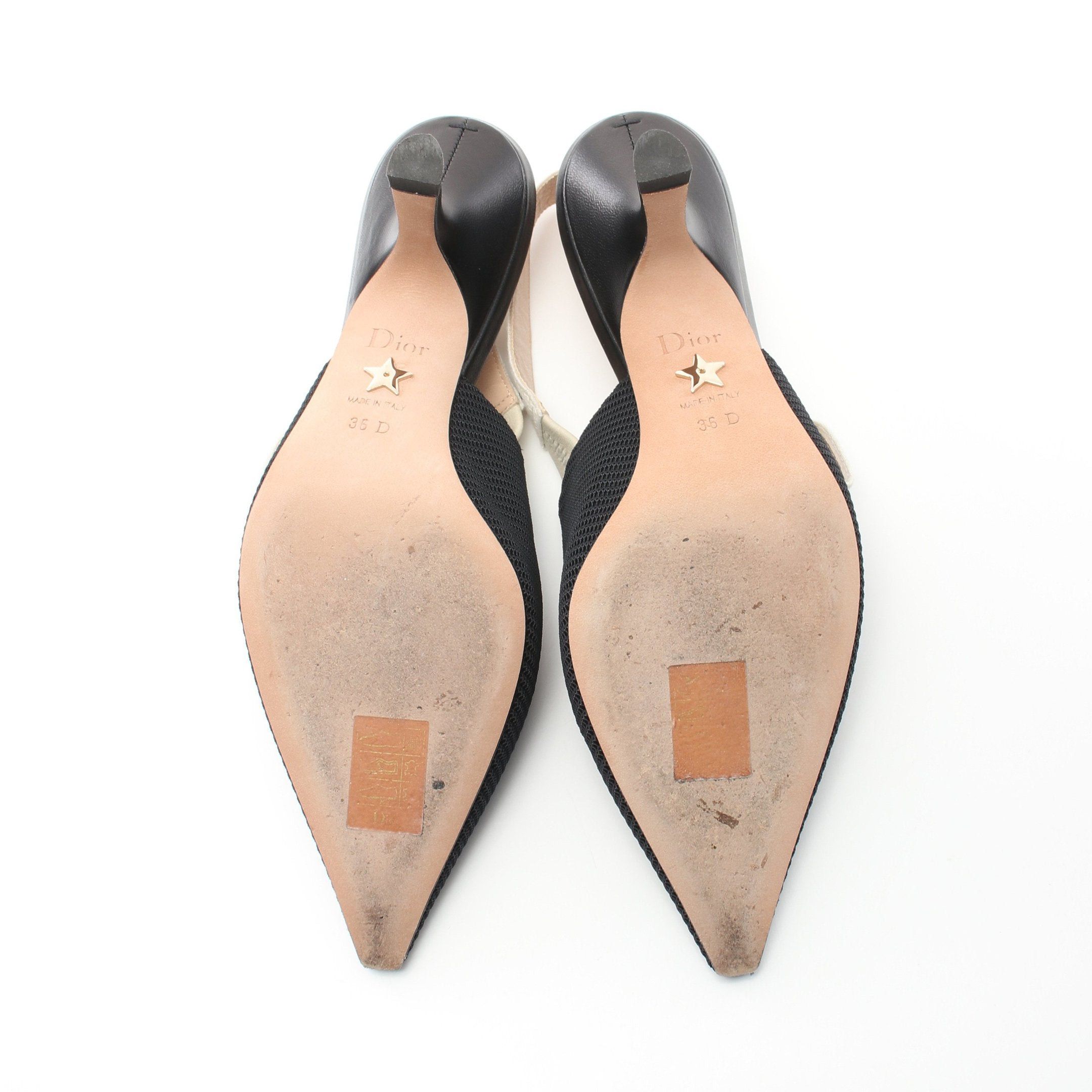Dior Dior J'ADIOR Pumps Fabric Black White Back Strap Size ONE SIZE - 4 Thumbnail