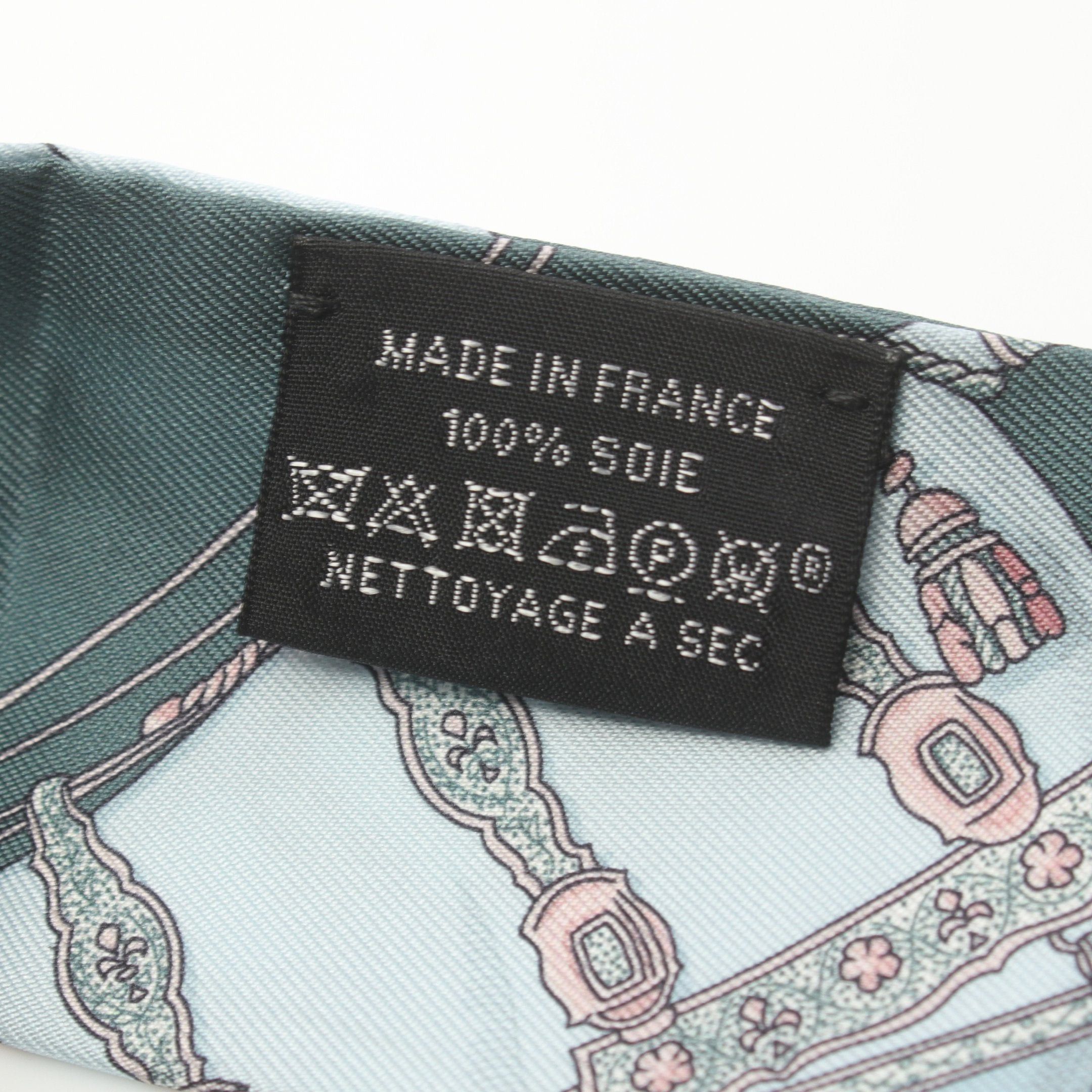 Hermes Hermes Twilly Grand Apparat Ribbon Scarf Silk Dark Green Multicolor Size ONE SIZE - 3 Thumbnail