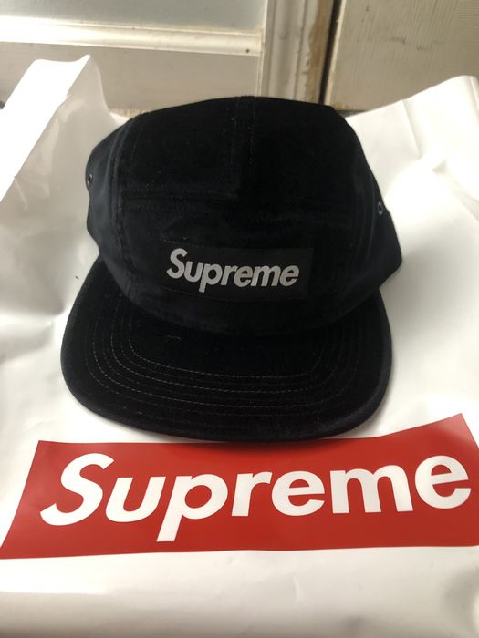 Supreme Velvet Camp Cap Black