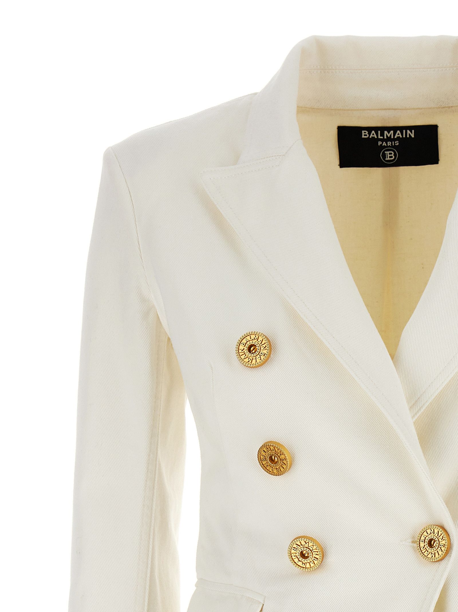 Balmain Double-Breasted Denim Blazer Size XS / US 0-2 / IT 36-38 - 3 Thumbnail
