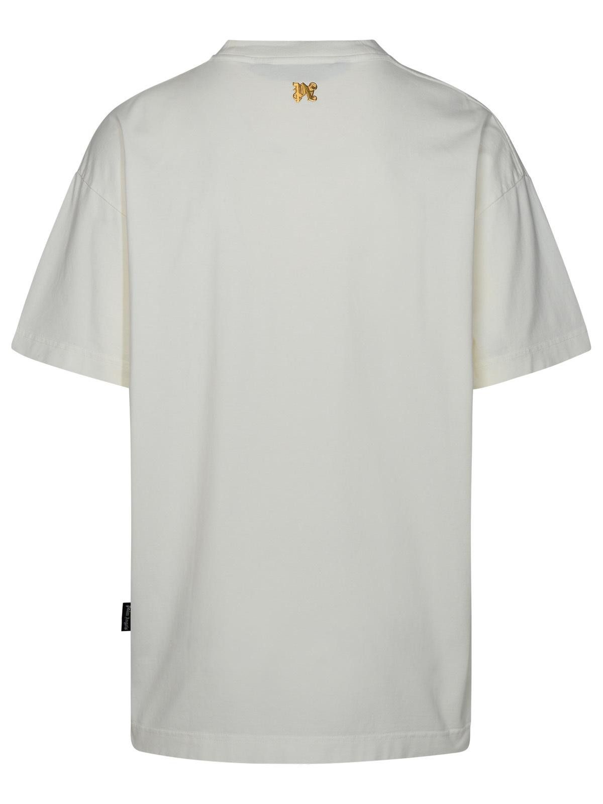 Palm Angels PALM ANGELS 'Burning Monogram' White Cotton T-Shirt Size US XL / EU 56 / 4 - 3 Thumbnail