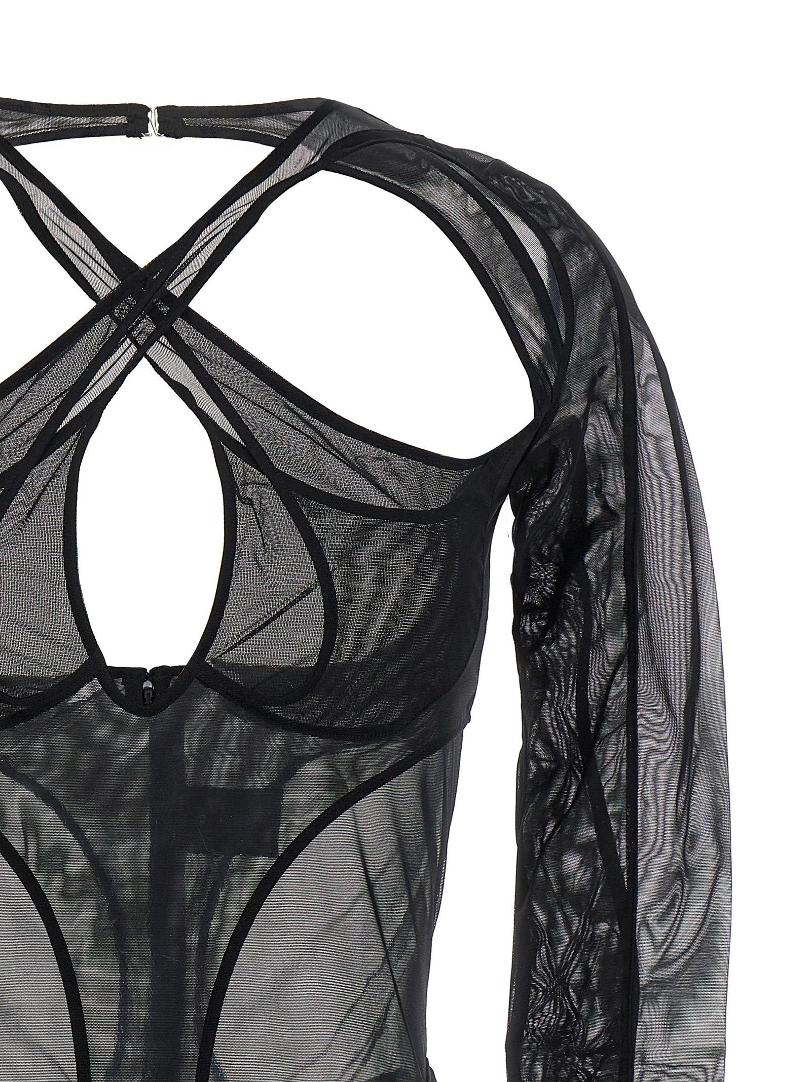 Mugler 'Criss-Crossed Multi-Layer' Bodysuit Size ONE SIZE - 3 Thumbnail